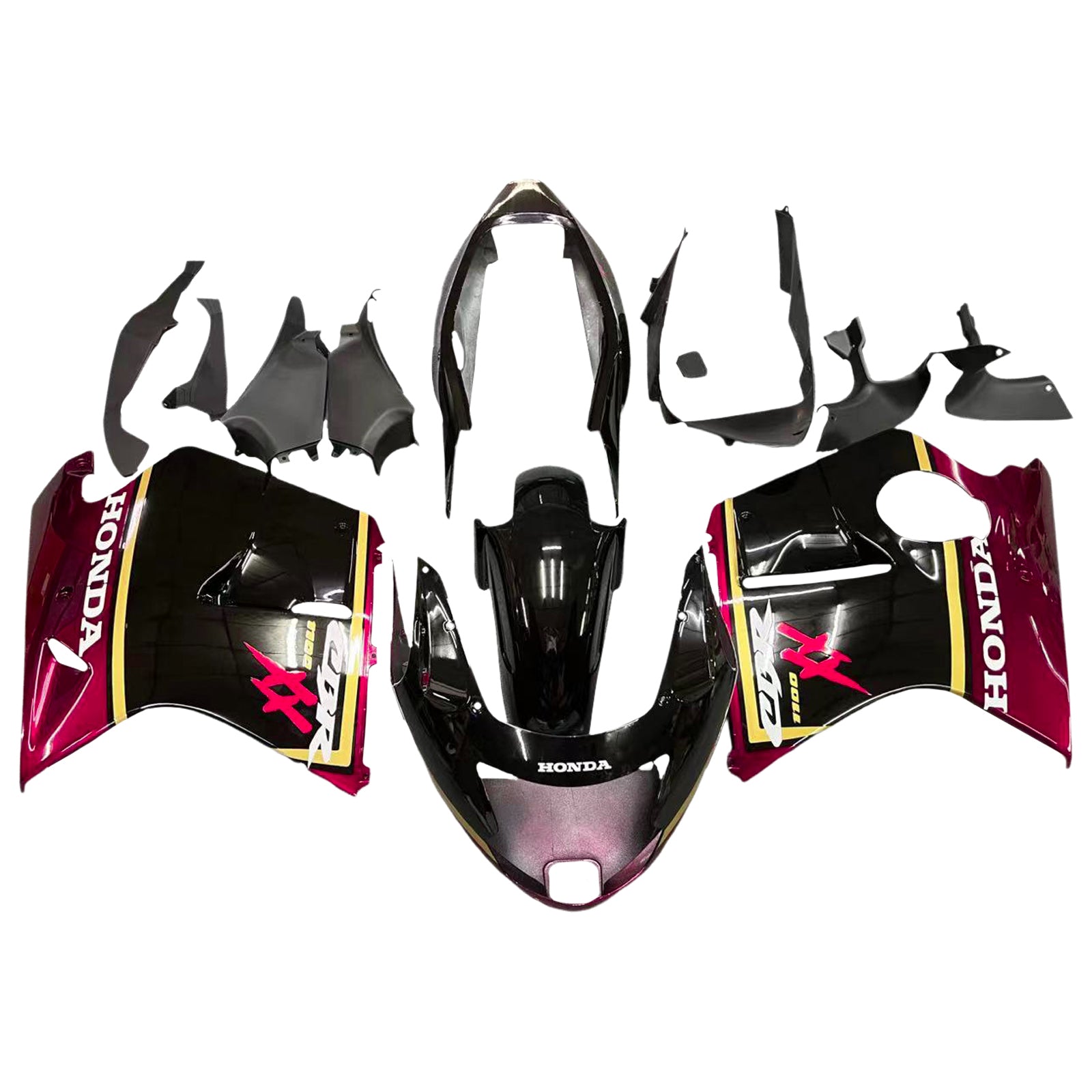 Amotopart 1996-2007 Honda CBR1100XX SuperBlackBird Kit de carenado rojo y negro