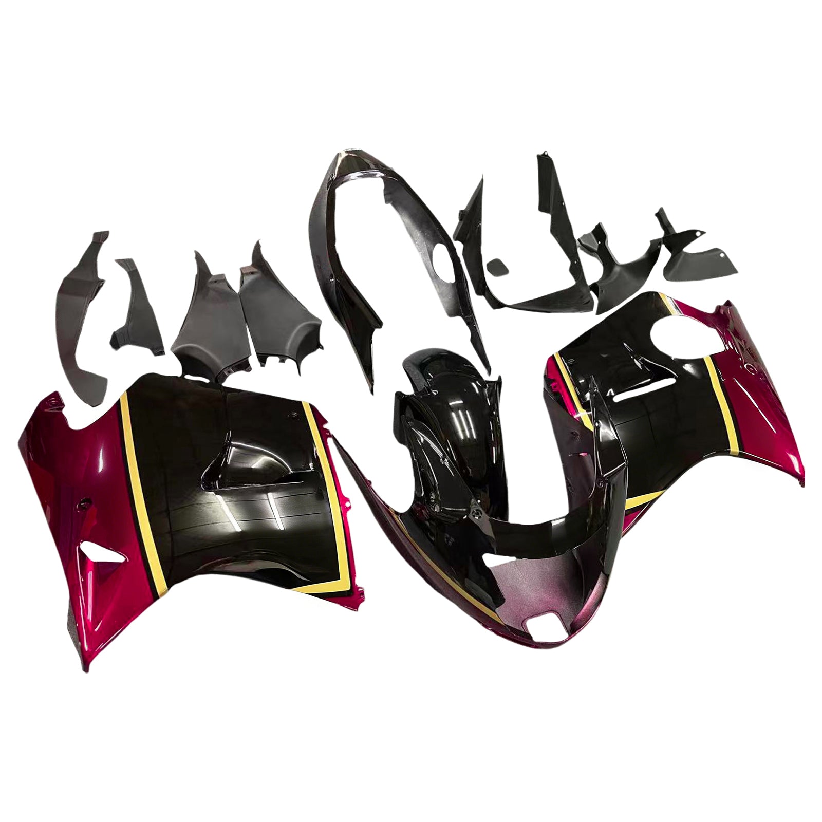 Amotopart 1996-2007 Honda CBR1100XX SuperBlackBird Kit de carenado rojo y negro