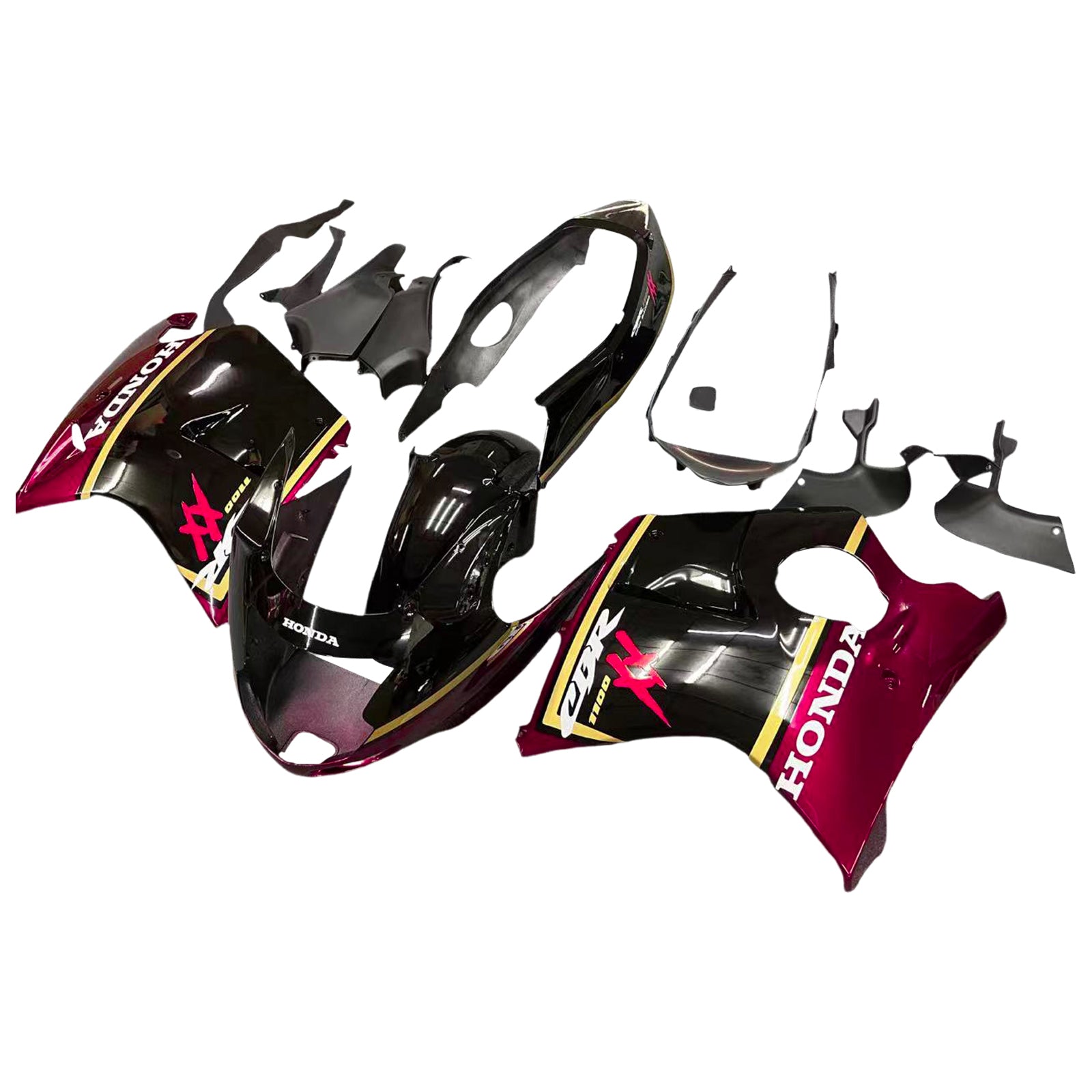 Amotopart 1996-2007 Honda CBR1100XX SuperBlackBird Fairing Red&Black Kit