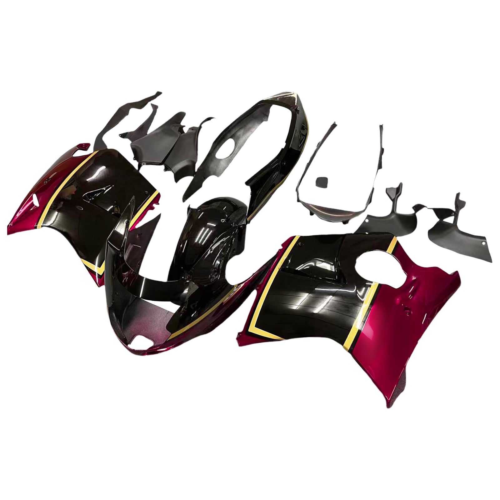 Amotopart 1996-2007 Honda CBR1100XX SuperBlackBird Kit de carenado rojo y negro