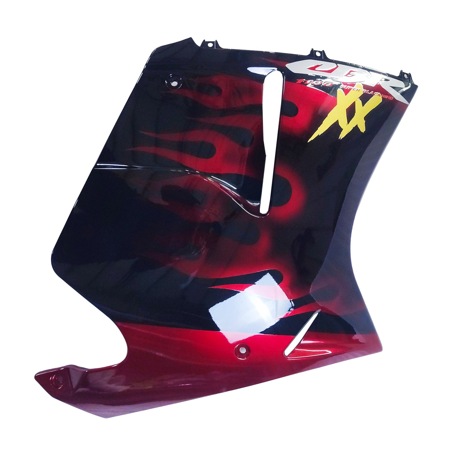 Amotopart 1996-2007 Honda CBR1100XX SuperBlackBird Fairing Glossy Black&Red Fire Kit