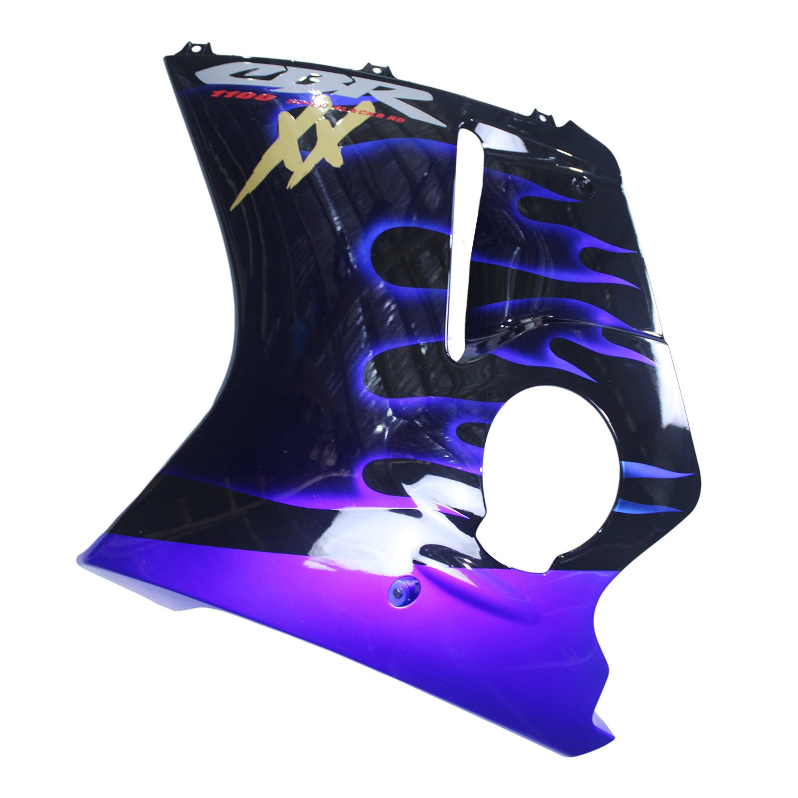 Carénage Amotopart pour Honda CBR1100XX SuperBlackBird 1996-2007, bleu feu&Kit noir