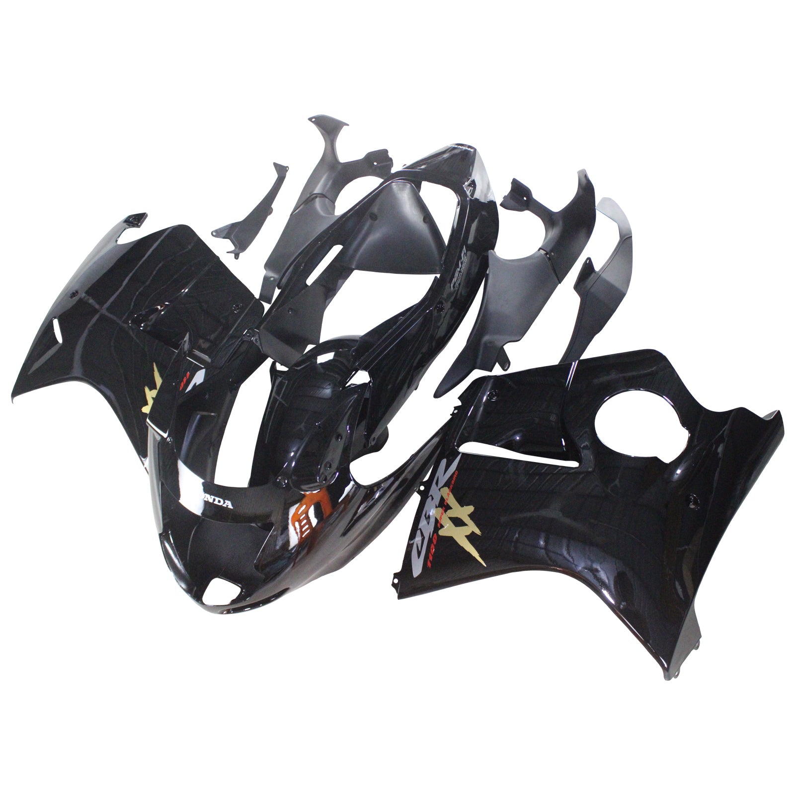 Amotopart 1996-2007 Honda CBR1100XX SuperBlackBird Fairing Glossy Black Kit