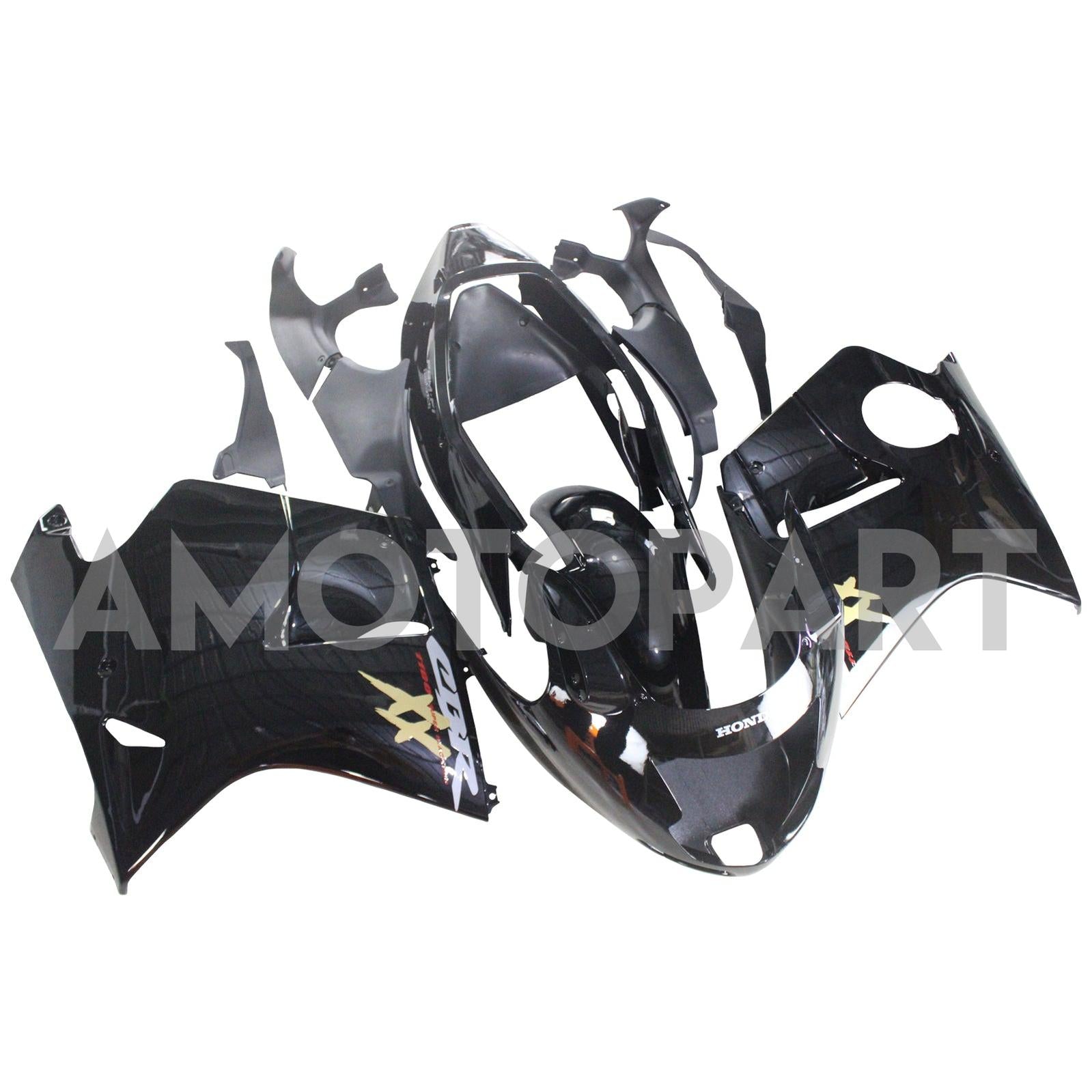 Amotopart 1996-2007 Honda CBR1100XX SuperBlackBird Fairing Glossy Black Kit