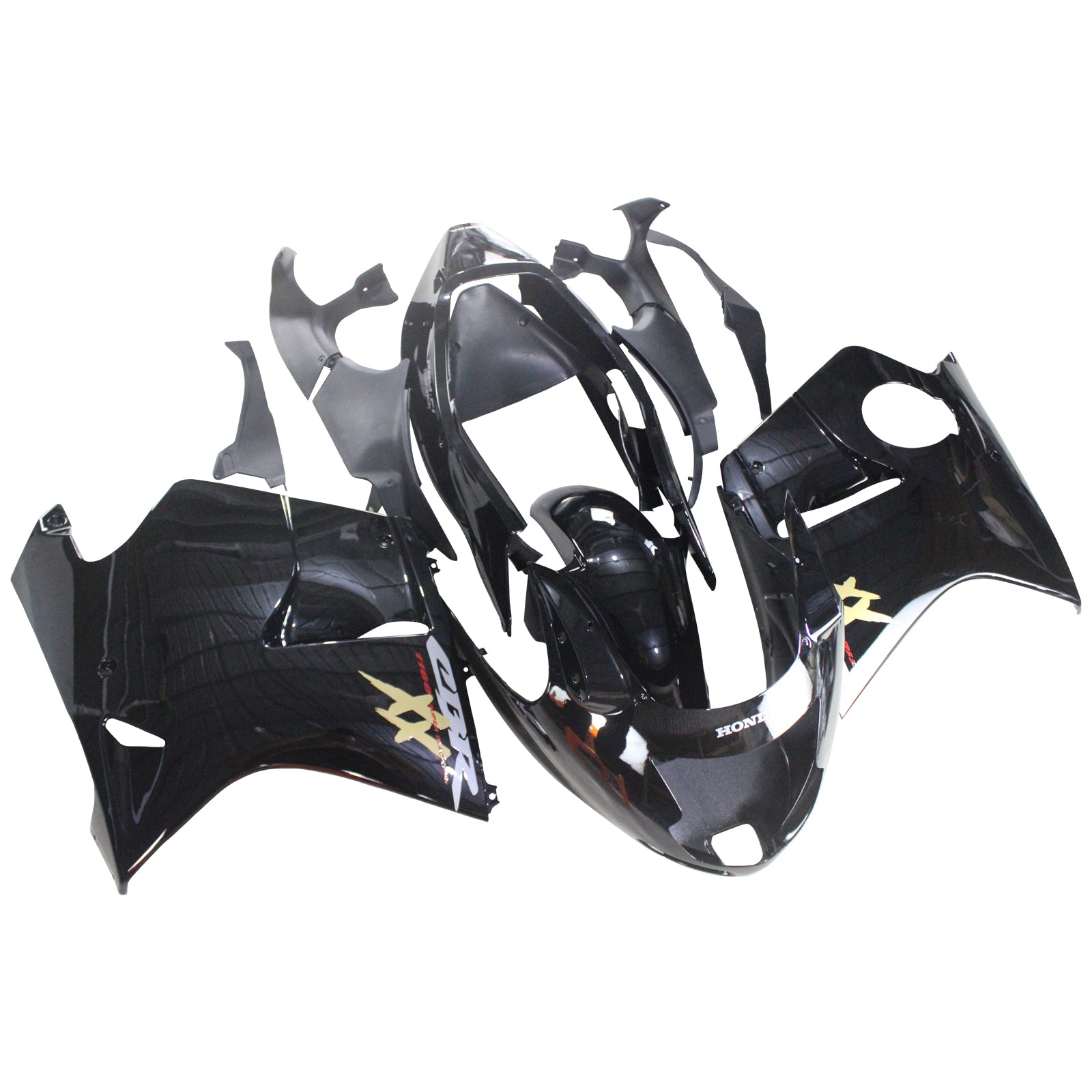 Amotopart 1996-2007 Honda CBR1100XX SuperBlackBird Fairing Glossy Black Kit