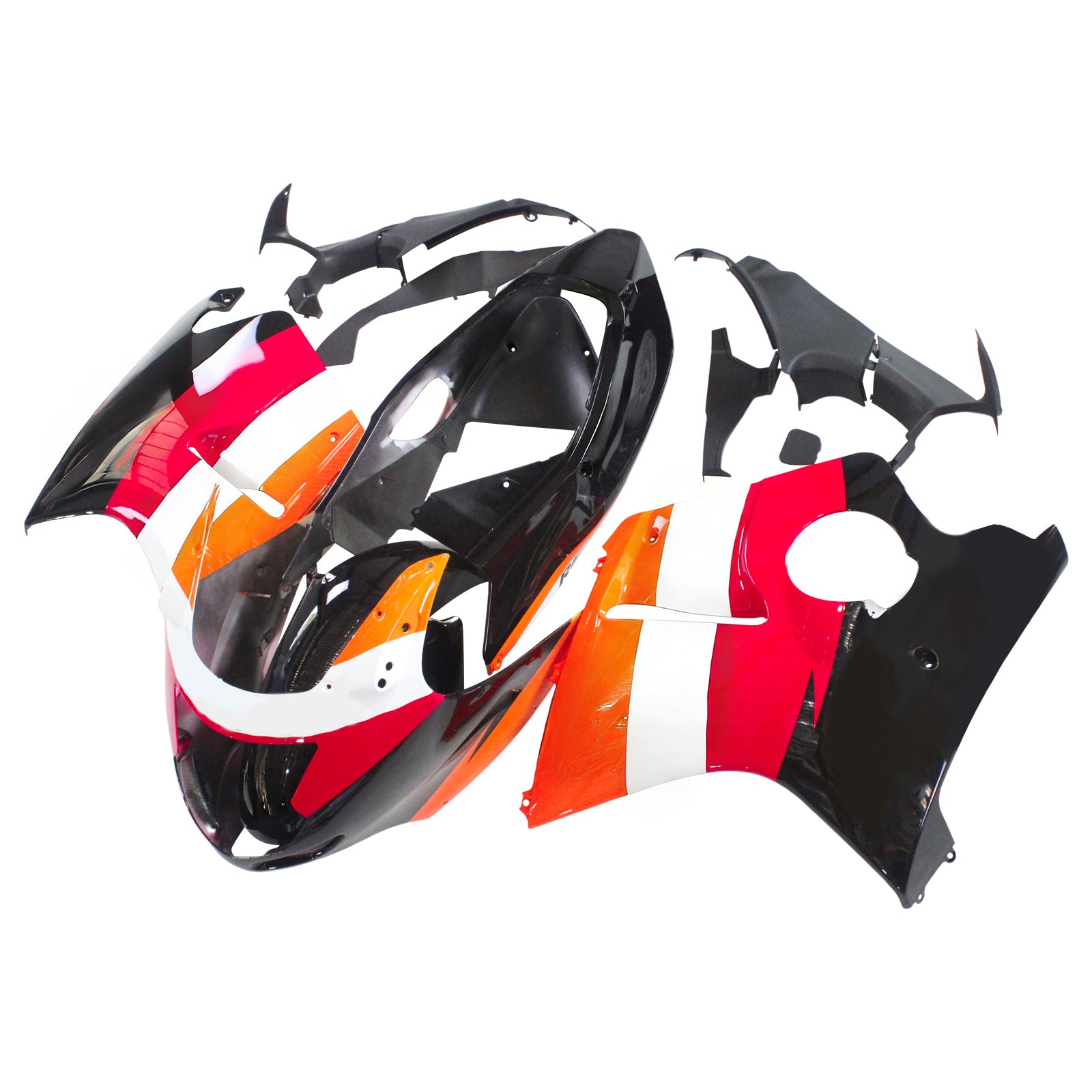 Amotopart 1996-2007 ホンダ CBR1100XX SuperBlackBird フェアリング レッド&オレンジ キット