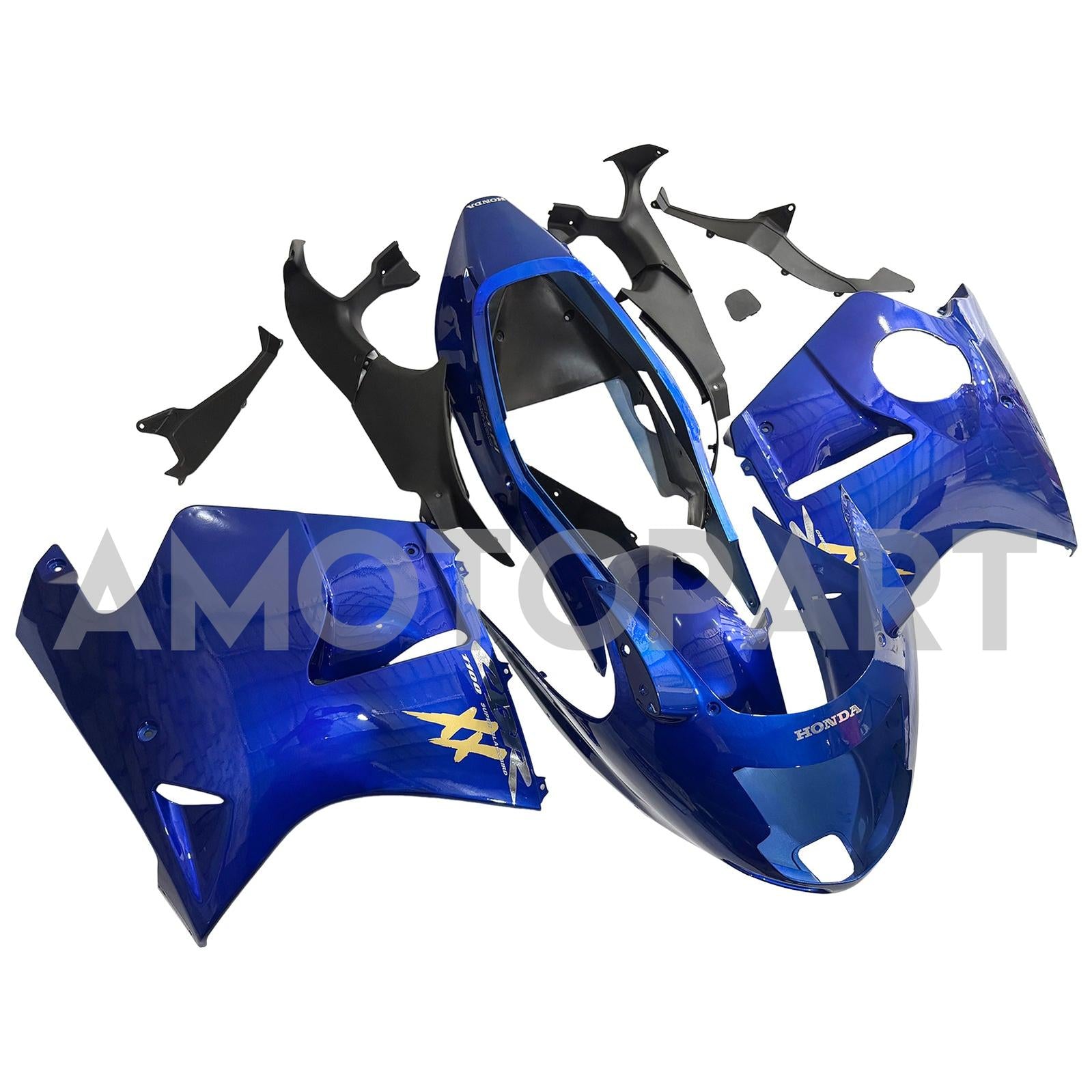 Amotopart 1996-2007 Honda CBR1100XX SuperBlackBird Fairing Glossy Blue Kit