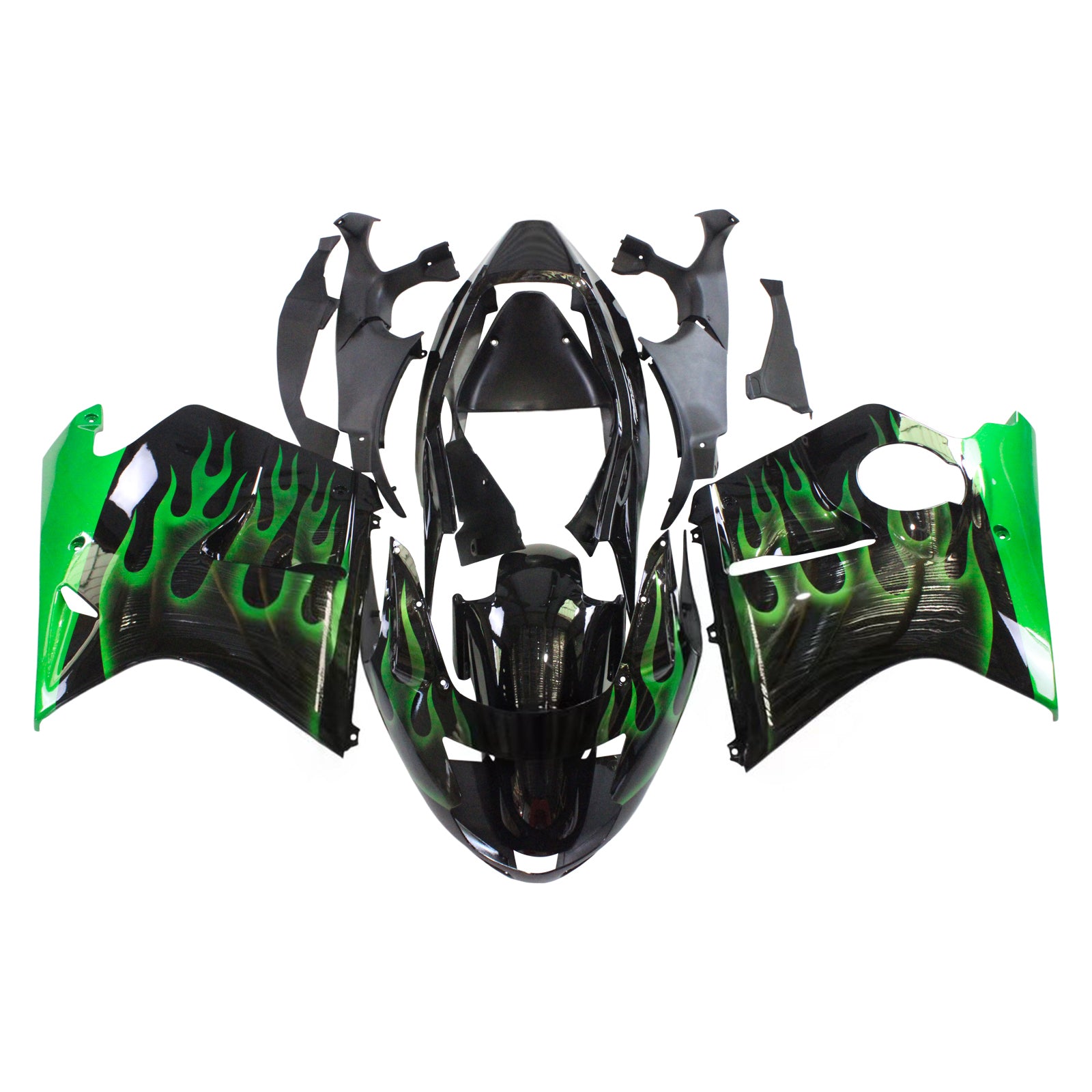 Amotopart 1996-2007 Honda CBR1100XX SuperBlackBird carenatura kit verde e nero