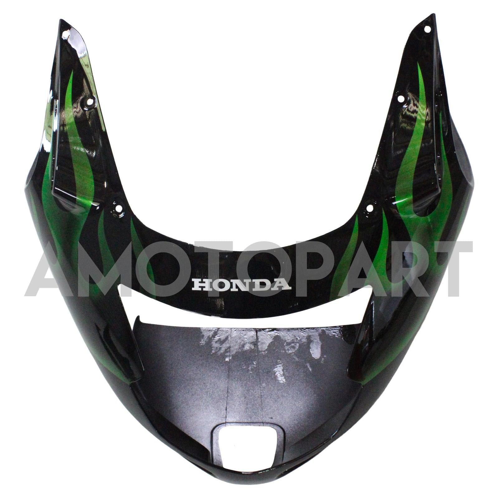 Amotopart Verkleidung für Honda CBR1100XX SuperBlackBird (1996–2007), Grün&Schwarzes Set