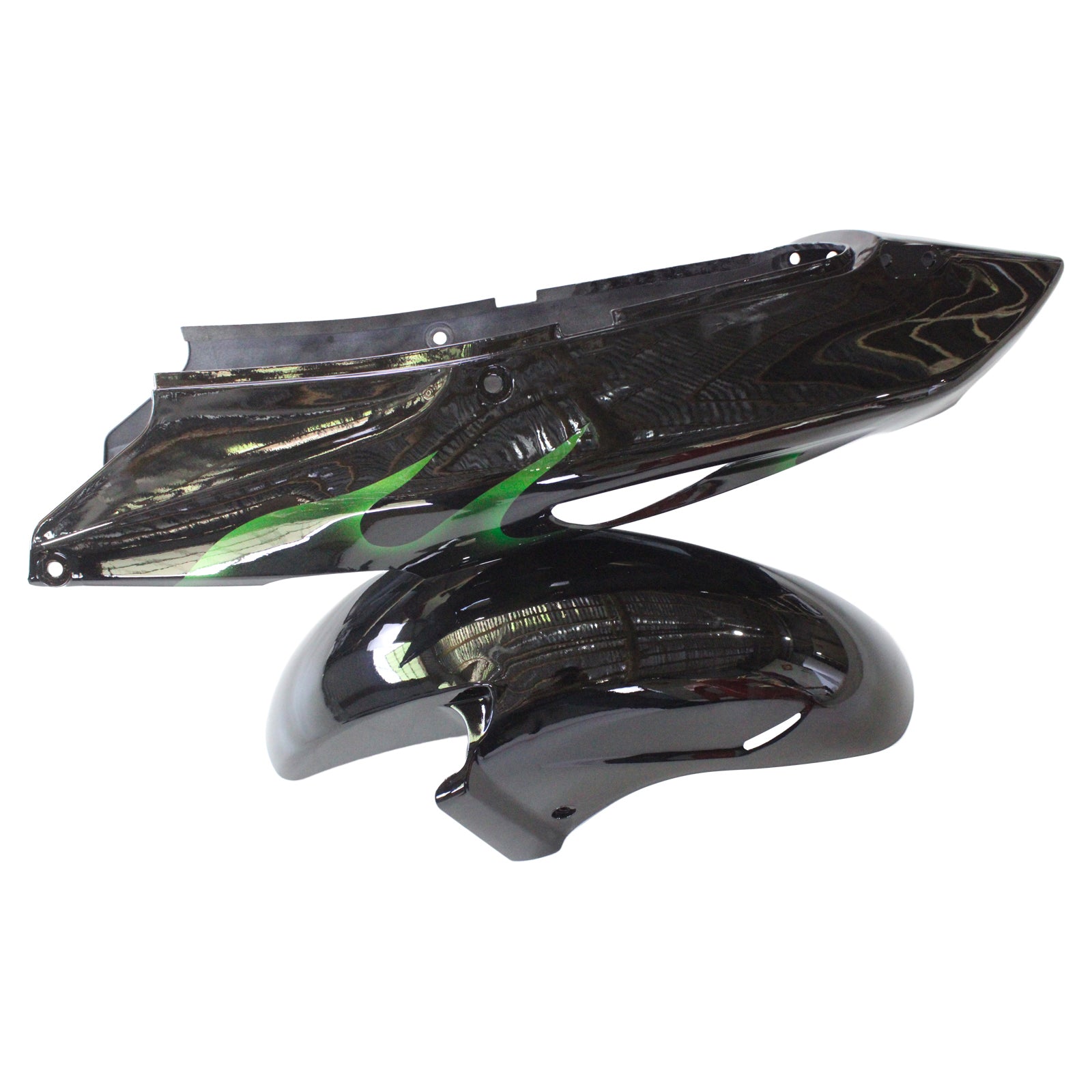 Amotopart 1996-2007 Honda CBR1100XX SuperBlackbird Fairing Green & Black Kit