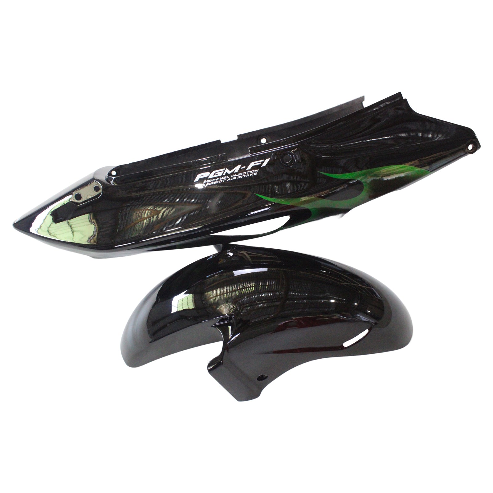 Amotopart 1996-2007 Honda CBR1100XX SuperBlackBird Fairing Green&Black Kit