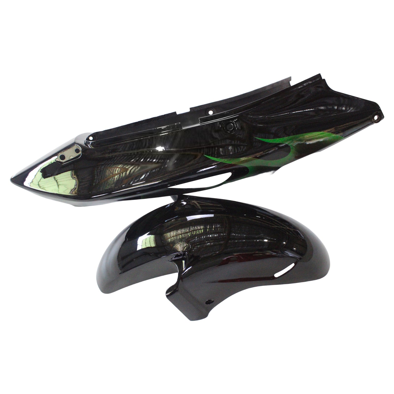 Amotopart 1996-2007 Honda CBR1100XX SuperBlackbird Fairing Green & Black Kit