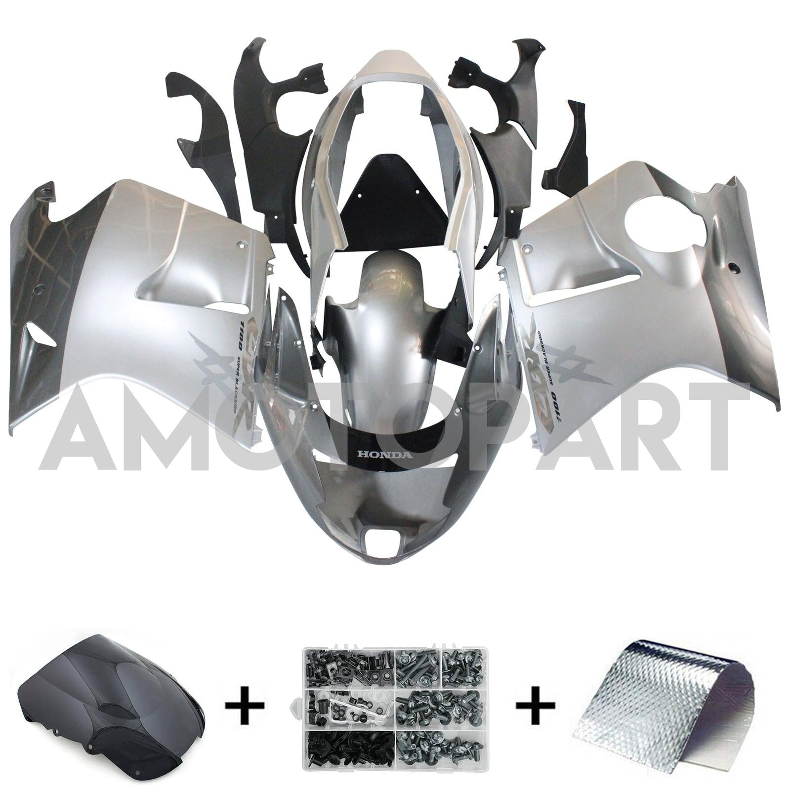 Amotopart 1996-2007 Honda CBR1100XX SuperBlackBird Fairing Sliver Kit