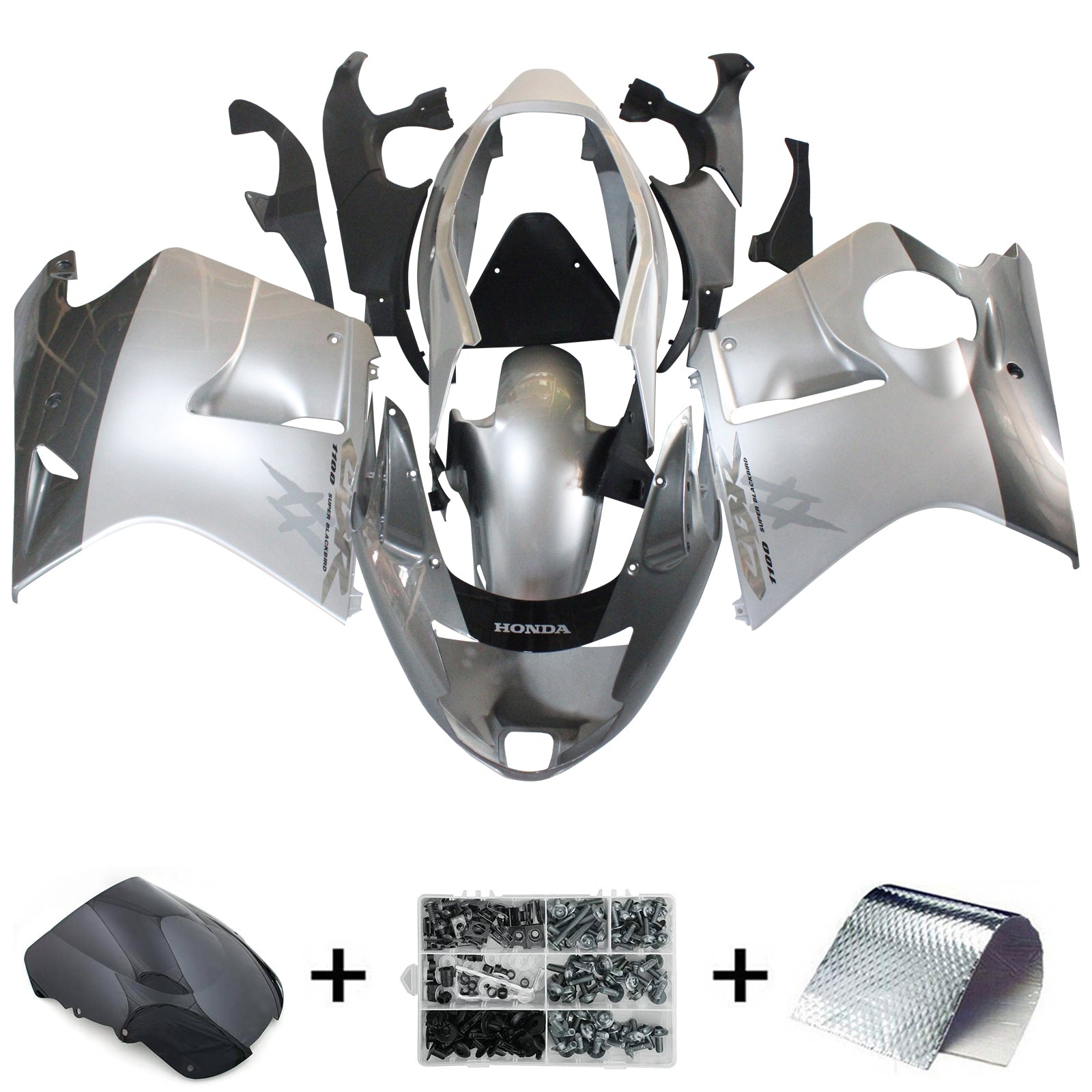 Amotopart 1996-2007 Honda CBR1100XX SuperBlackBird Fairing Sliver Kit