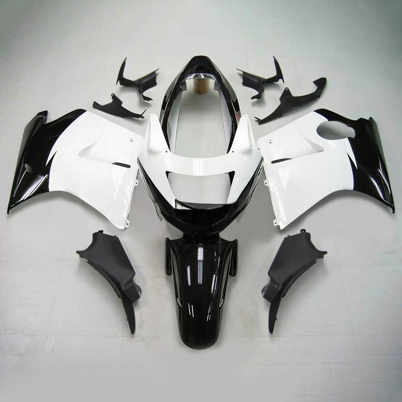 Amotopart 1996-2007 Honda CBR1100XX SuperBlackBird Fairing White&Black Repjol Kit