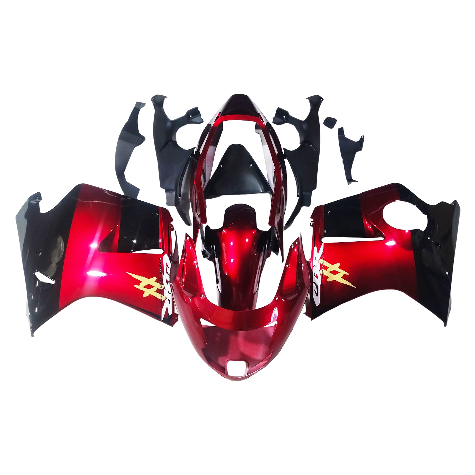 Cupolino Amotopart SuperBlackBird per Honda CBR1100XX 1996-2007, colore rosso lucido.&BKit mancante