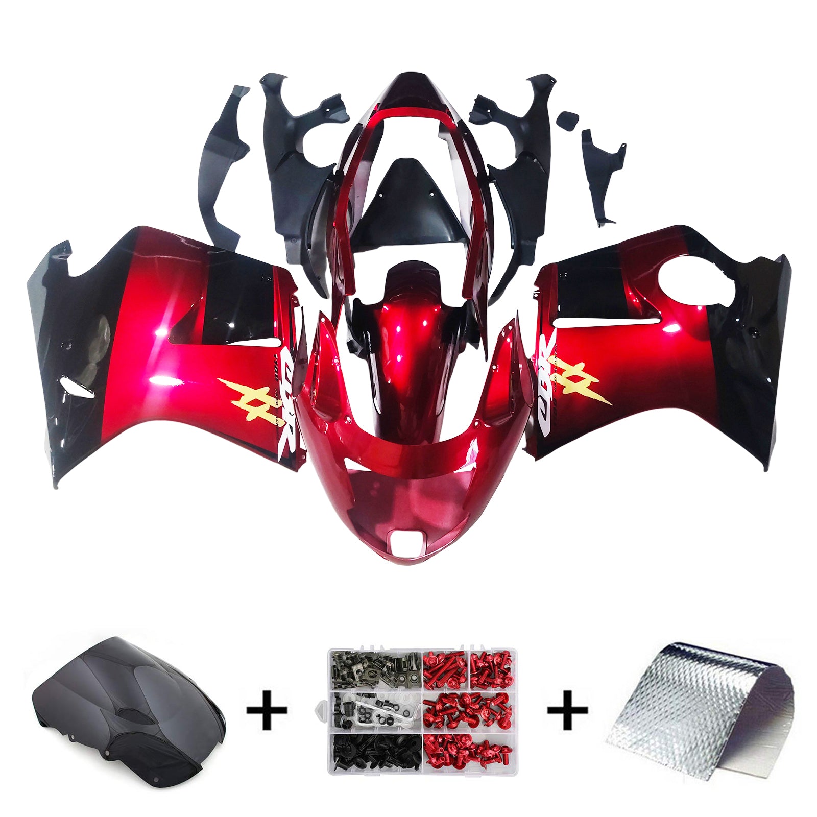 Amotopart 1996-2007 Honda CBR1100XX SuperBlackBird Kåbe Blank Rød&Bmangelsæt