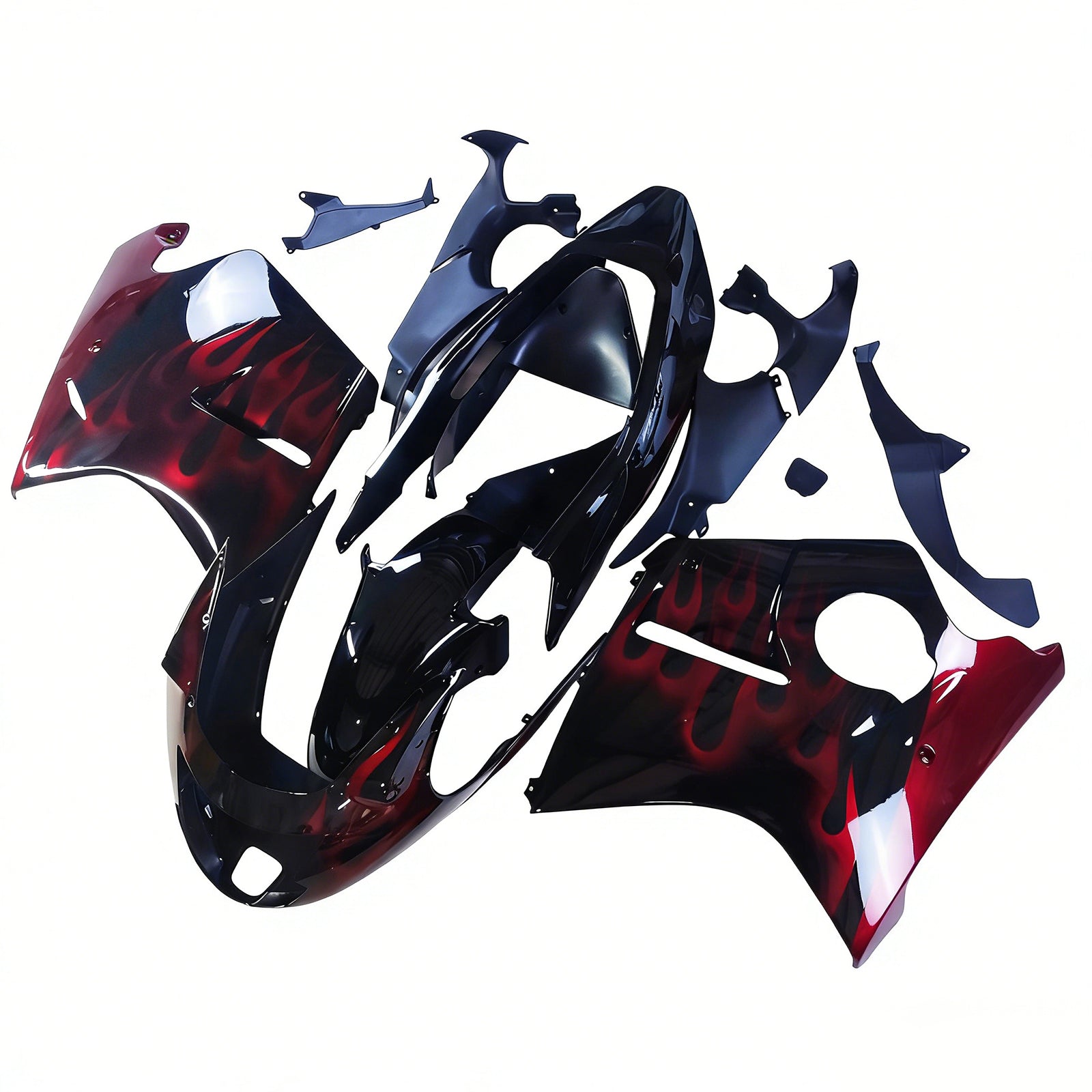 Amotopart 1996-2007 CBR1100XX SuperBlackBird Honda Red&Black Fairing Kit