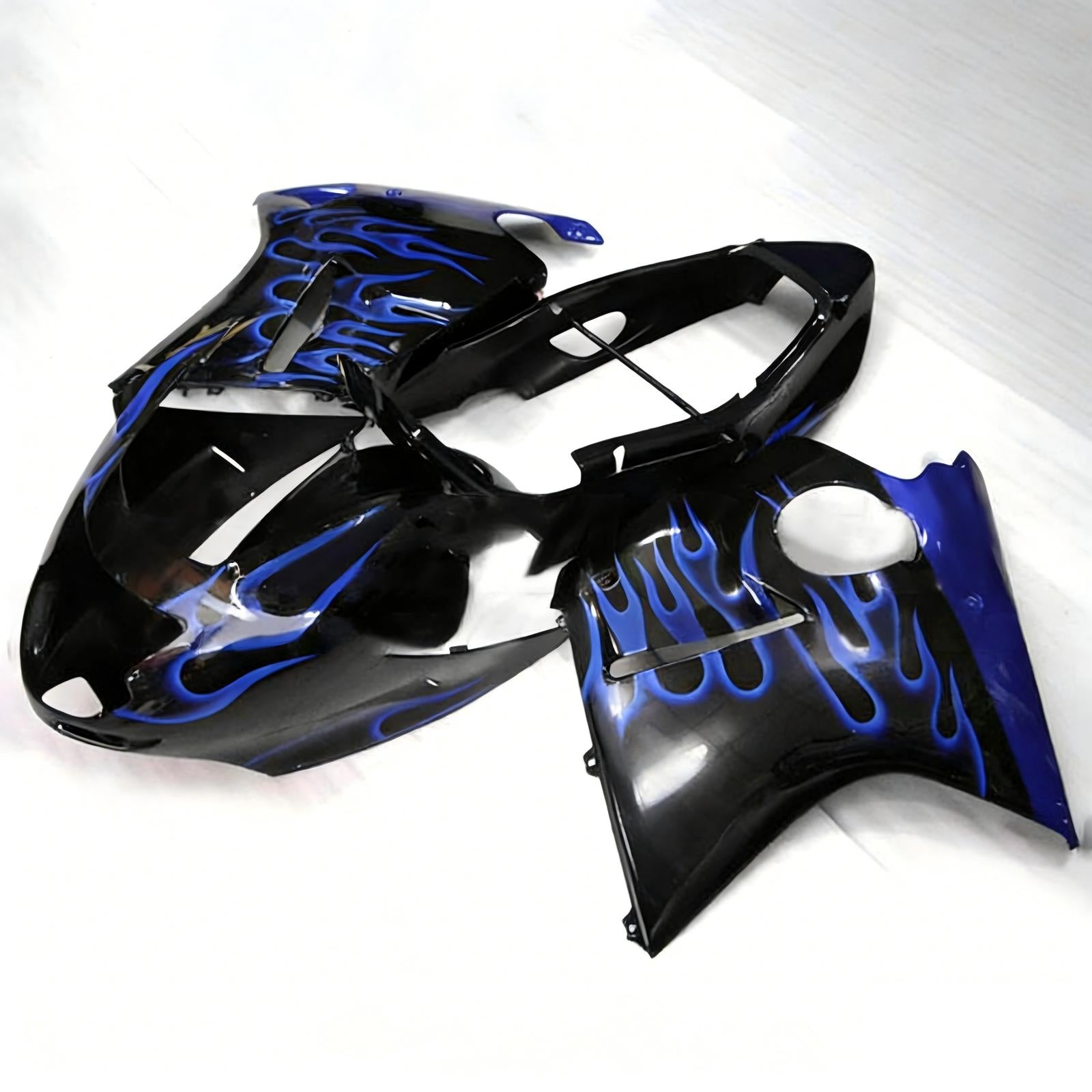 Amotopart 1996-2007 CBR1100XX SuperBlackBird Honda Nero con kit carenatura Blue Flame
