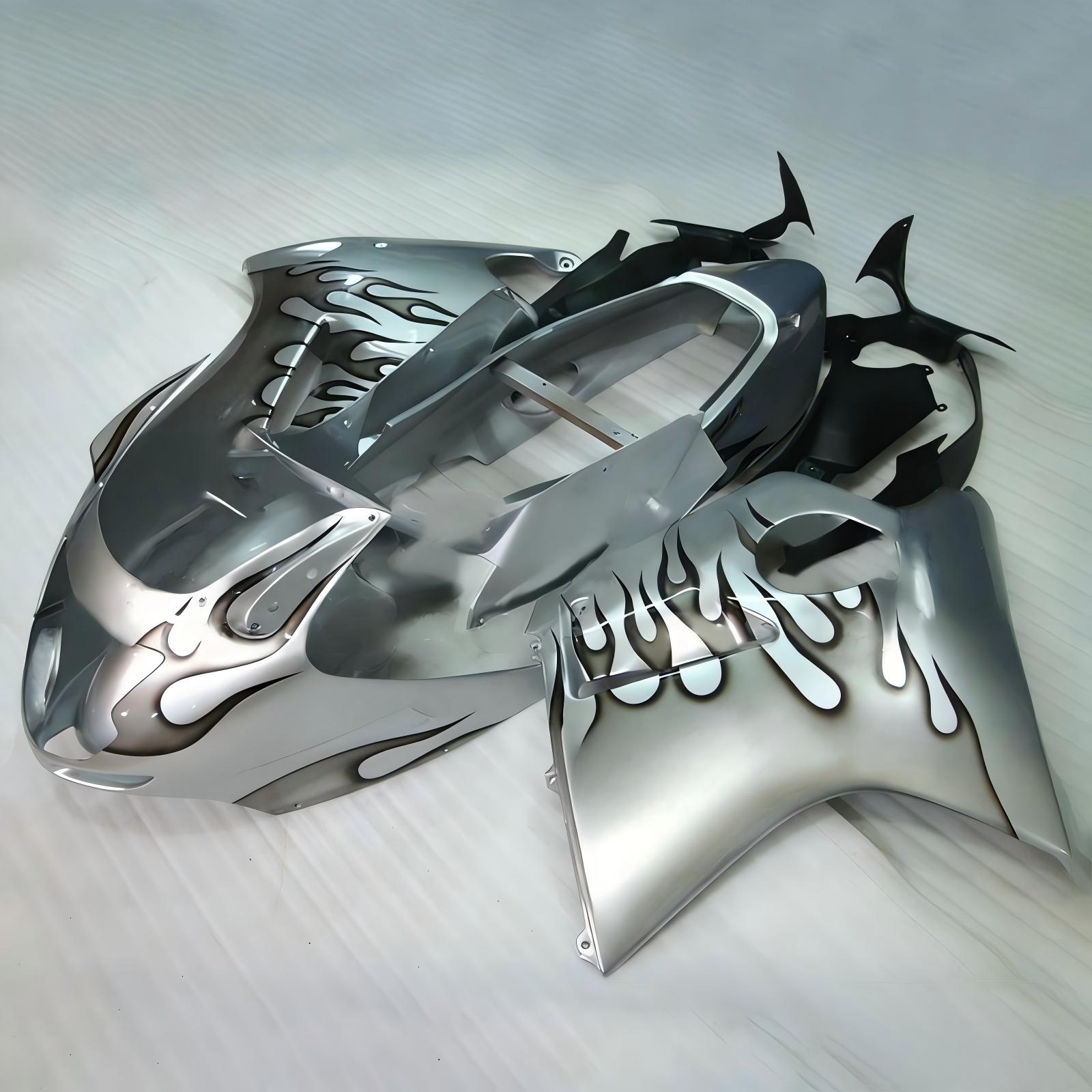 Amotopart 1996-2007 CBR1100XX SuperBlackBird Honda Grigio con kit carenatura Black Flame
