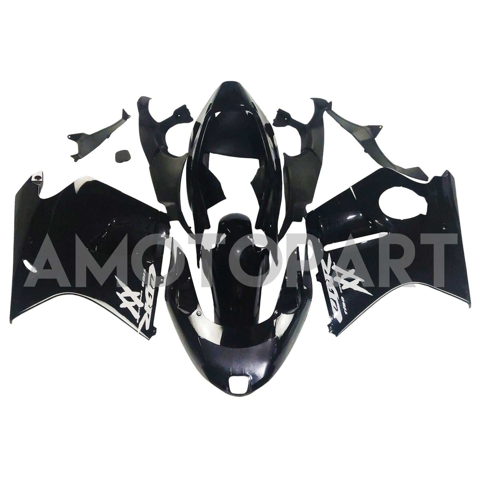 Amotopart 1996-2007 CBR1100XX Superblackbird Honda Black Fairring Kit
