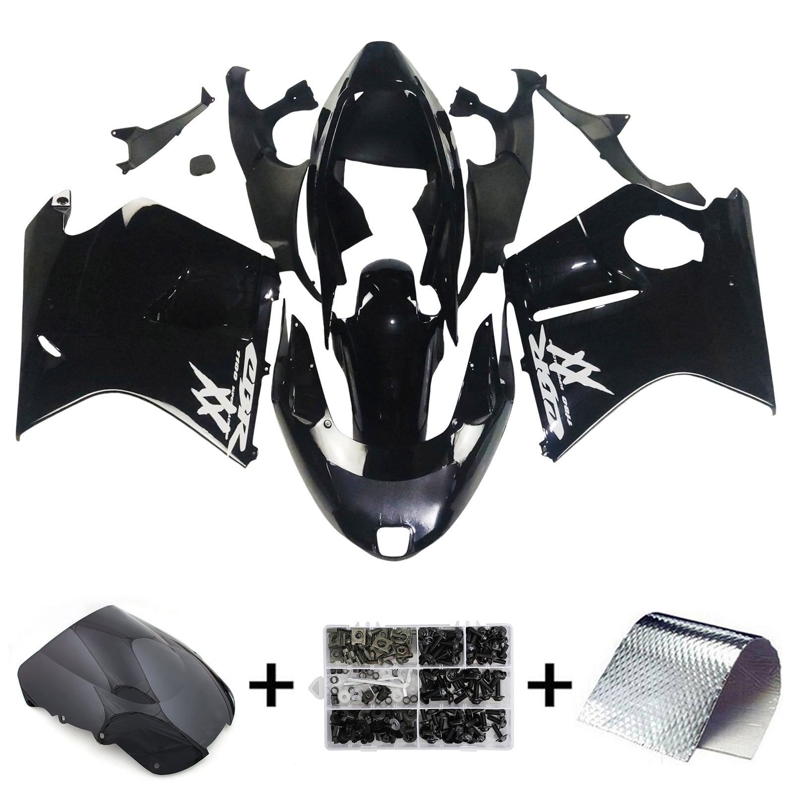 Amotopart 1996-2007 CBR1100XX SuperBlackBird Honda Kit carena nera