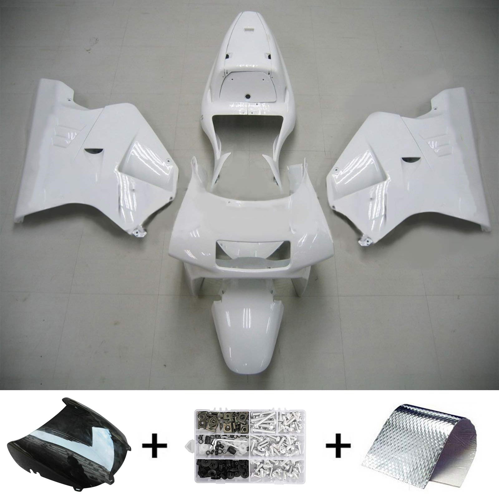 Amotopart 1990-1993 Honda NSR250 PGM-3 Fairing White Kit