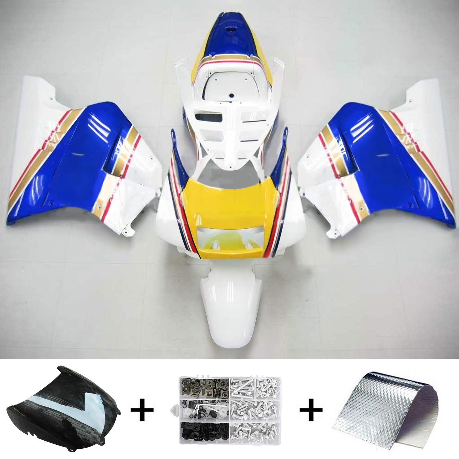 Amotopart 1990-1993 Honda NSR250 PGM-3 Fairing Blue Style4 Kit