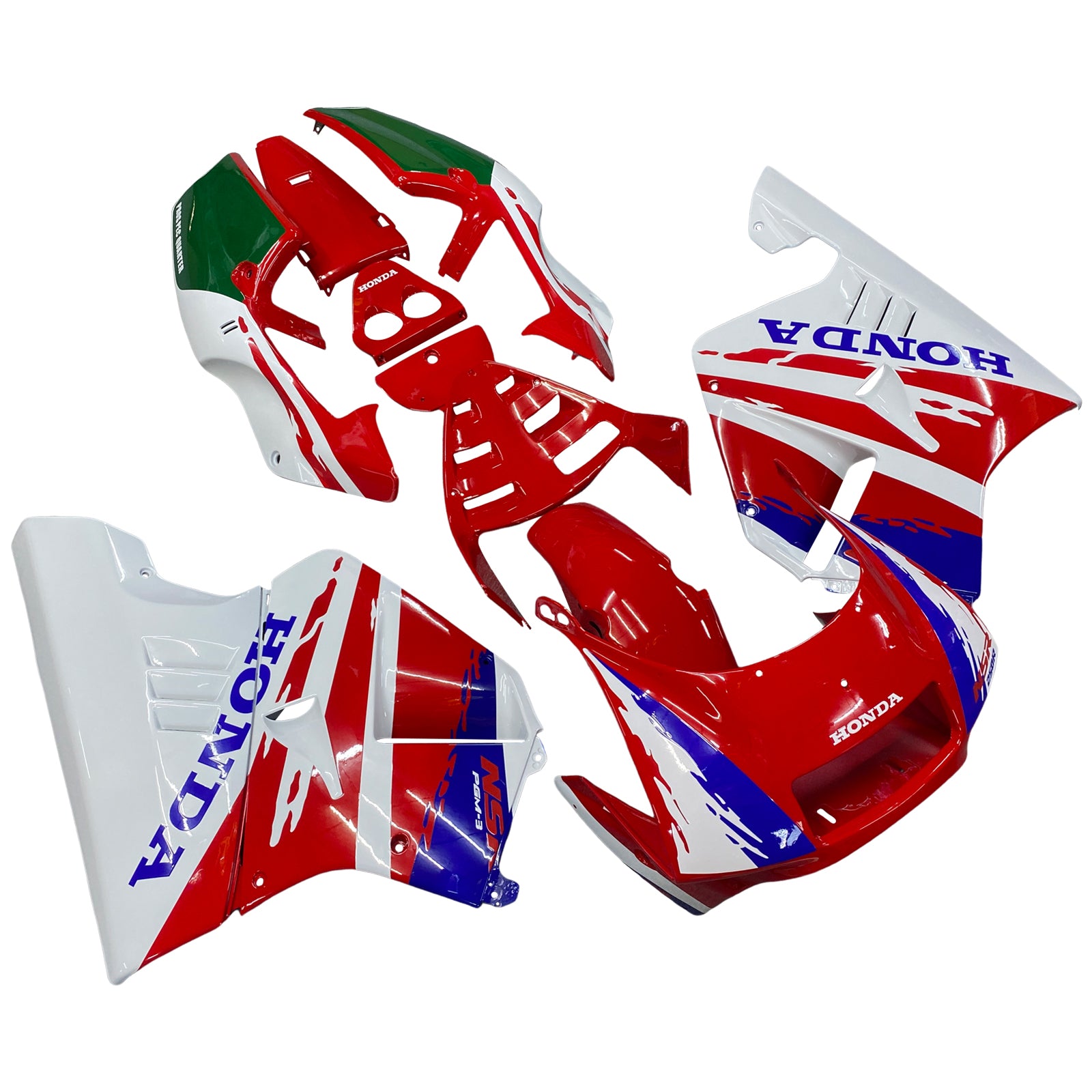 Amotopart 1990-1993 Honda NSR250 PGM-3 Fairing Red Style4 Kit