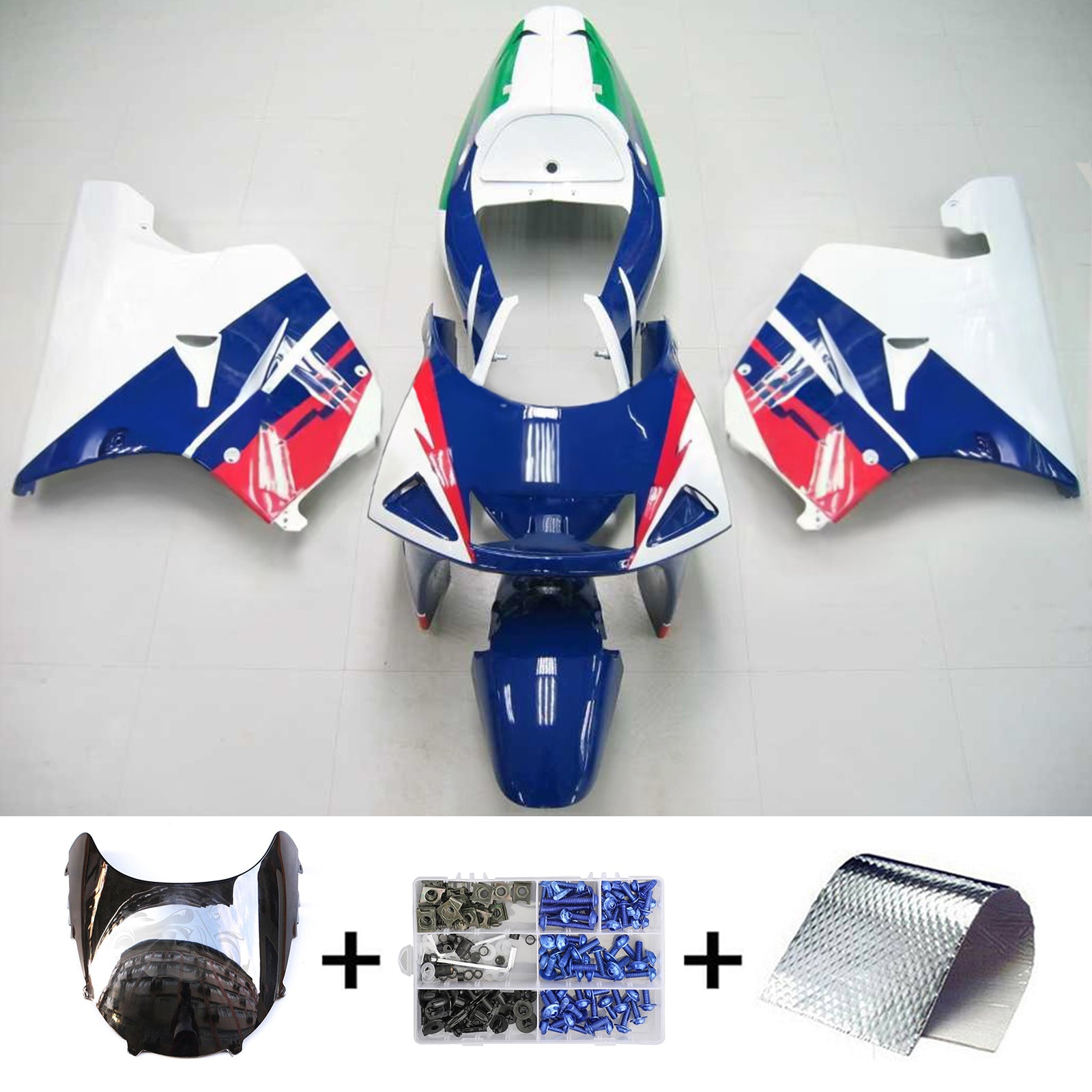 Amotopart 1994-1996 Honda NSR250 PGM-4 Fairing Blue&Green Kit