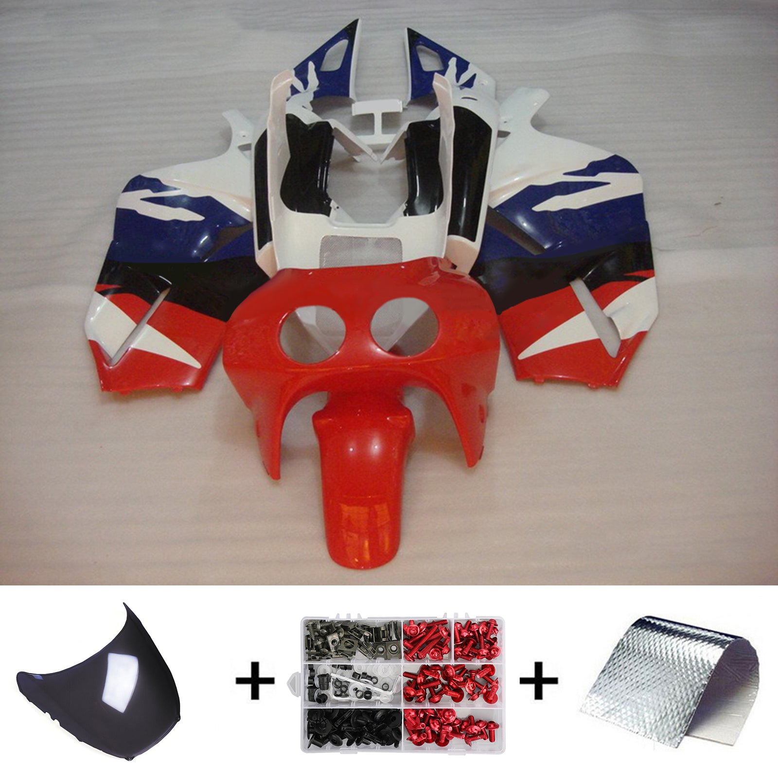 Amotopart 1988-1992 Honda VFR400R NC30 Fairing Red&Blue Kit