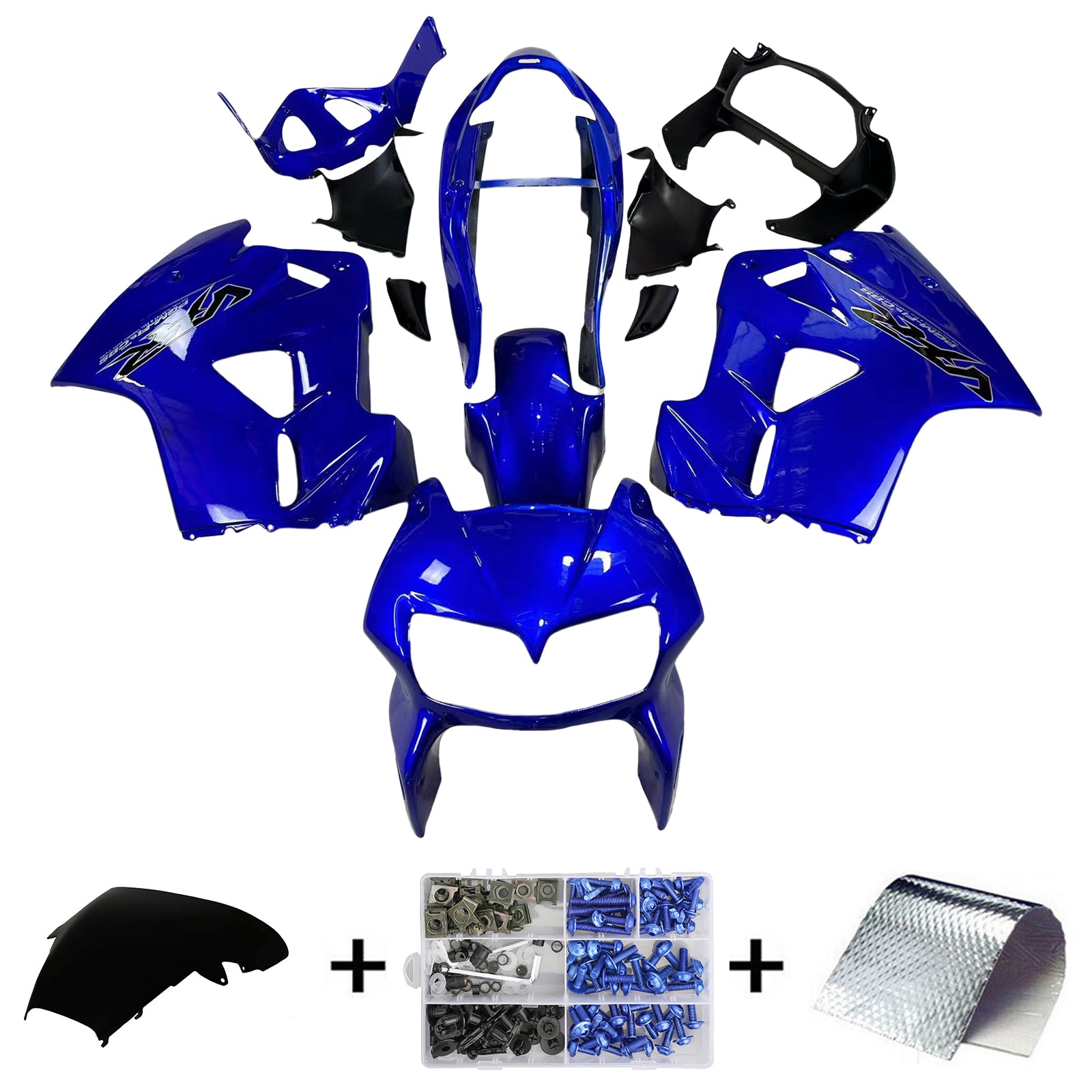 Amotopart 1998-2001 Honda VFR800 Kit de carénage bleu