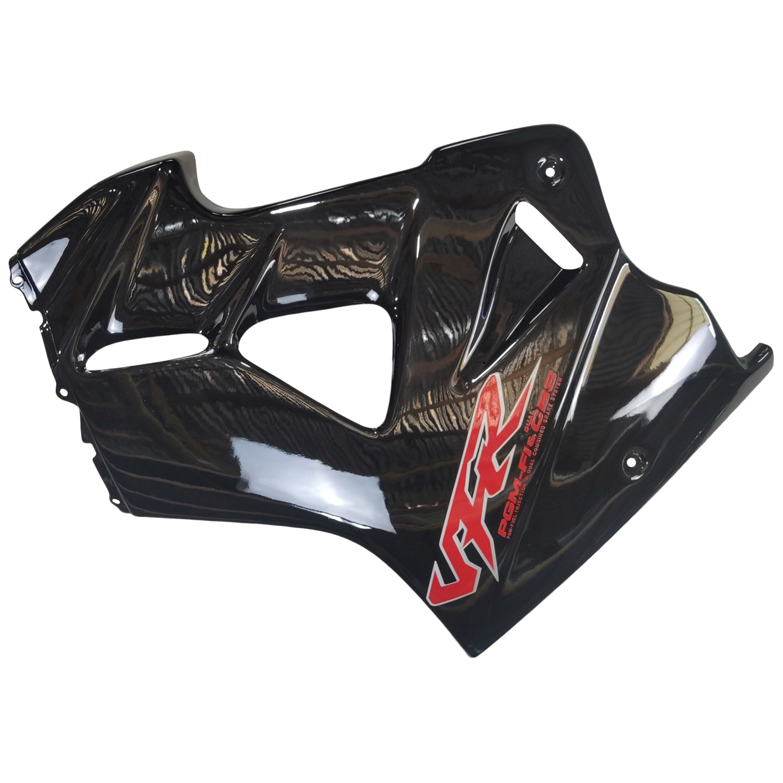 Amotopart Verkleidung für Honda VFR800 (1998–2001), glänzend schwarz&Rotes Logo-Set