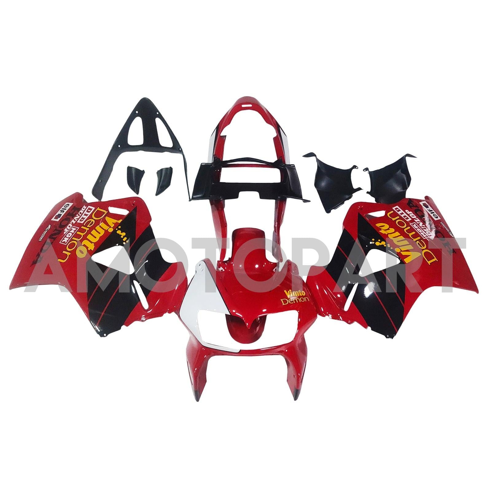 Amotopart 1998-2001 Honda VFR800 Red Black Fairing Kit