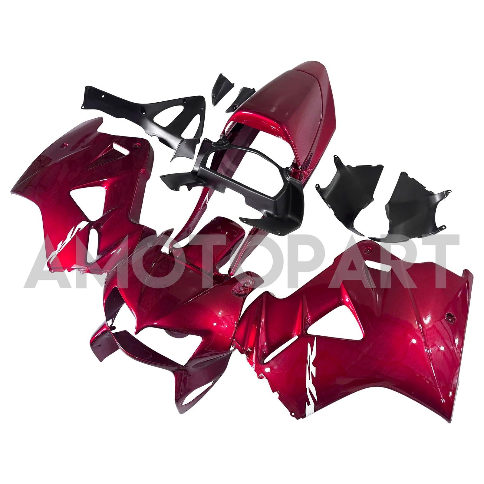 Amotopart 1998-2001 Honda VFR800 Red Black Fairing Kit
