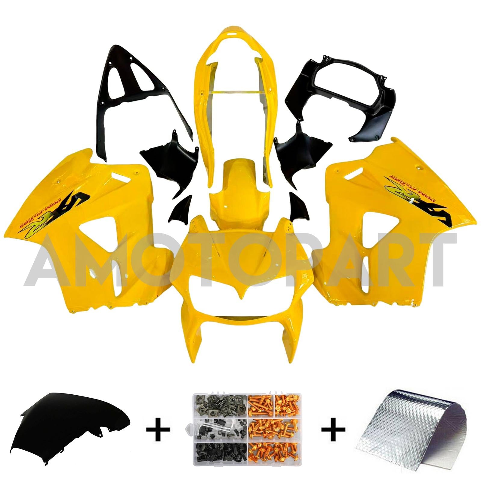 Amotopart 1998-2001 Honda VFR800 Yellow Fairing Kit