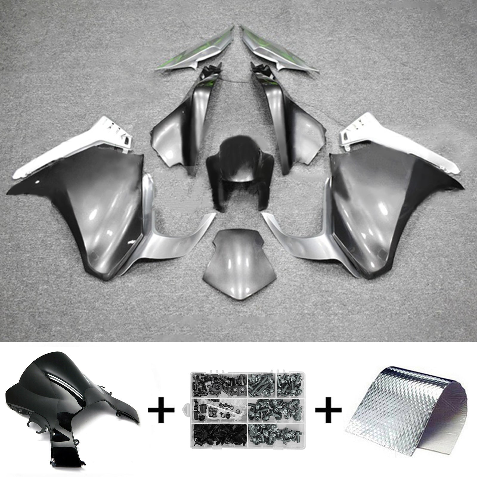Amotopart 2010-2013 VFR1200 Honda Gray & White Fairing Kit