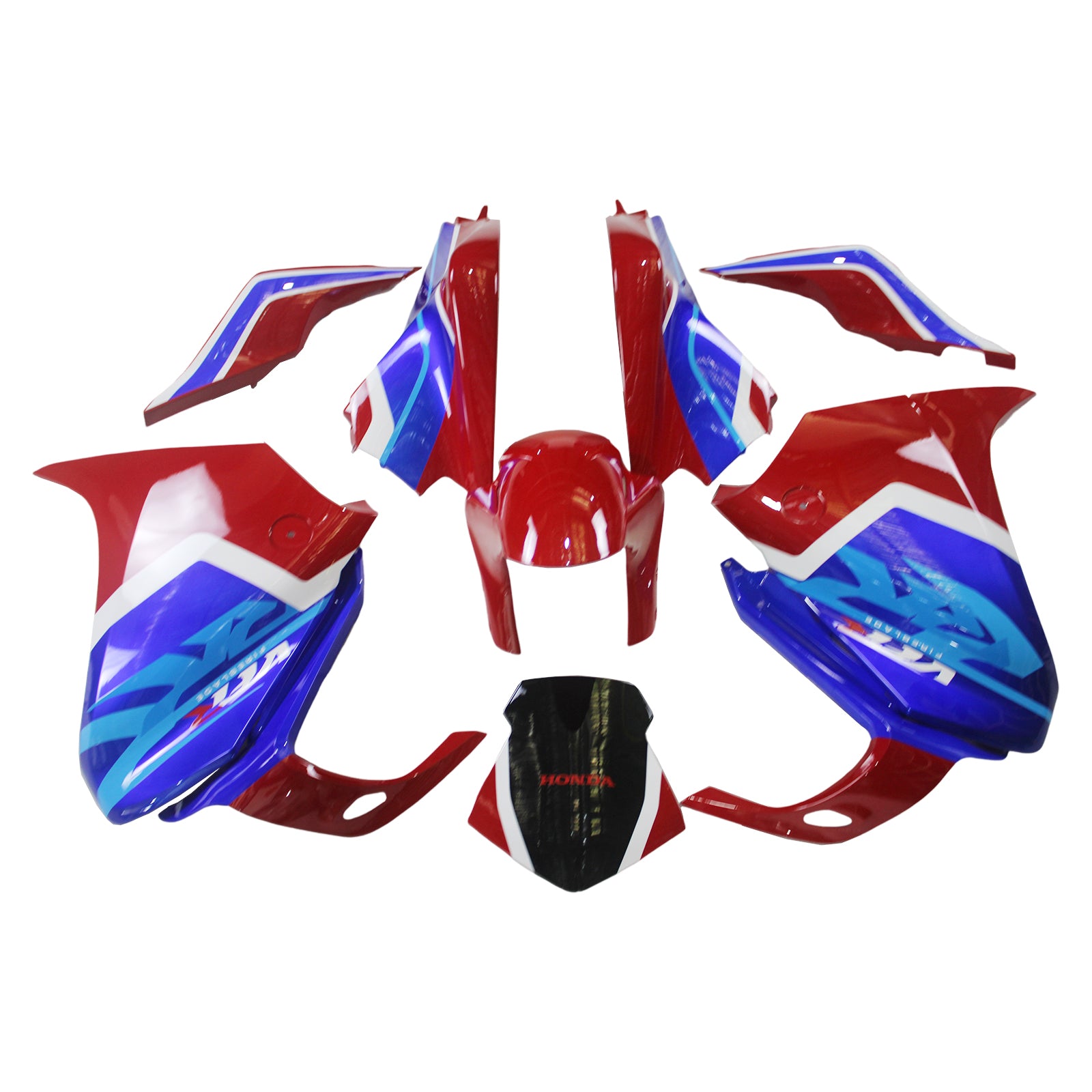 Amotopart 2010-2013 VFR1200 Honda Kit de carénage bleu et rouge