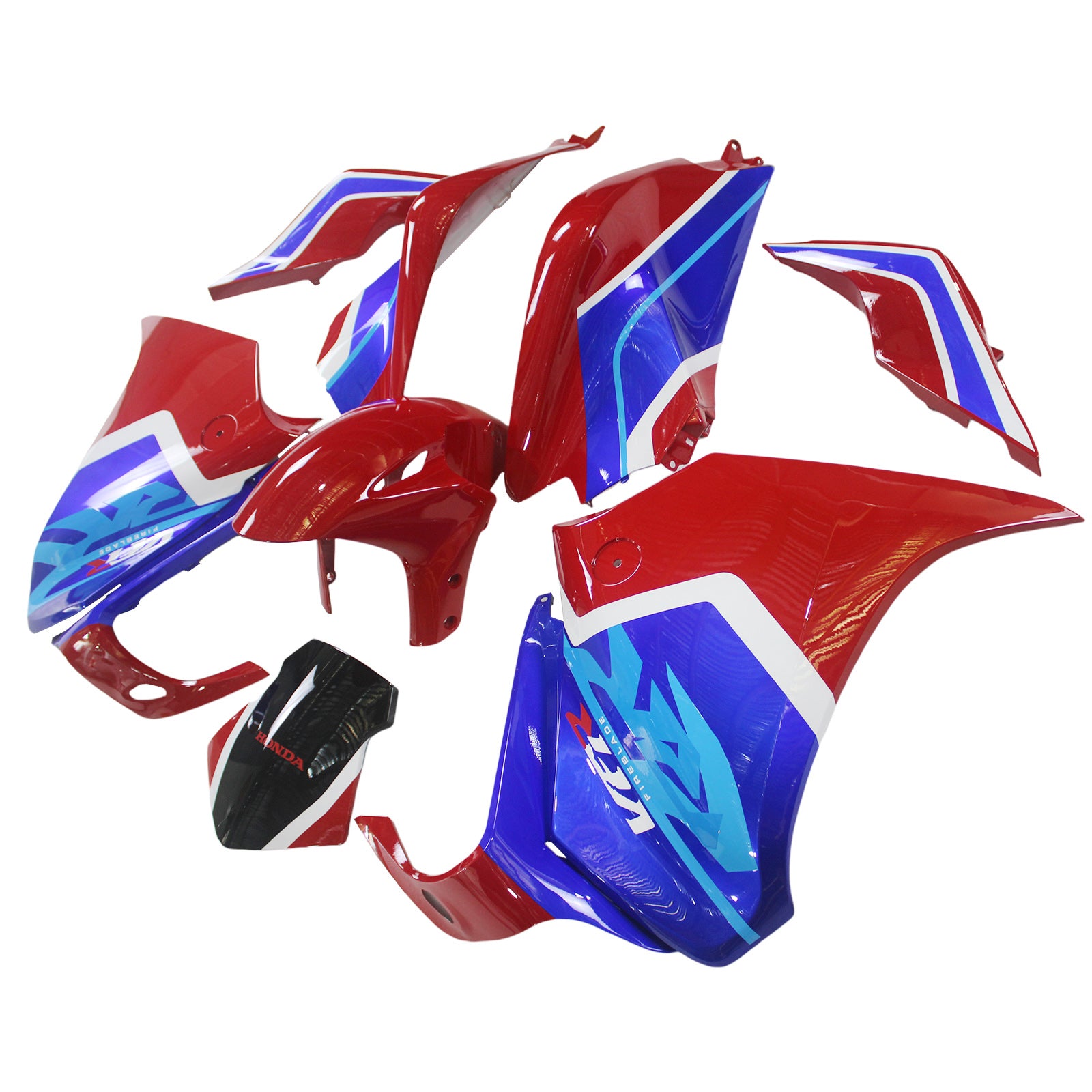 Amotopart 2010-2013 VFR1200 Honda Blue&Red Fairing Kit