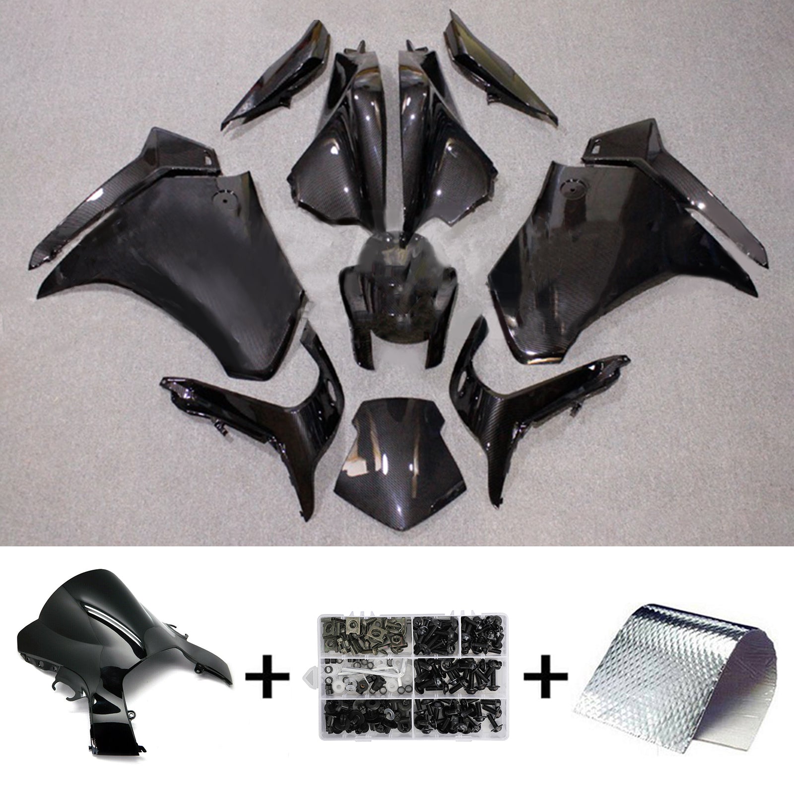 Amotopart 2010-2013 VFR1200 ホンダ グロスブラック フェアリングキット