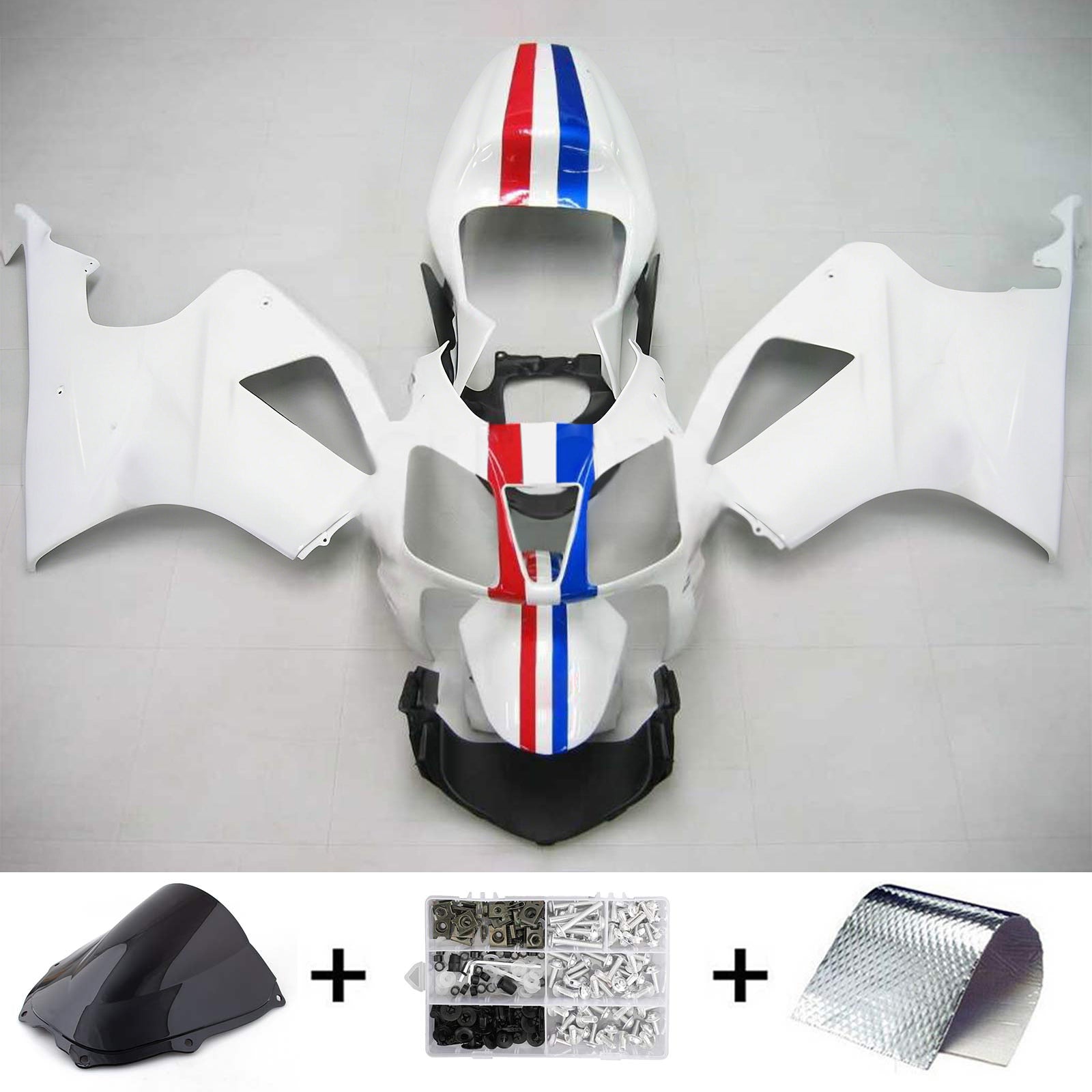 Amotopart 2000-2006 Honda VTR1000 RC51 Fairing Silver Kit