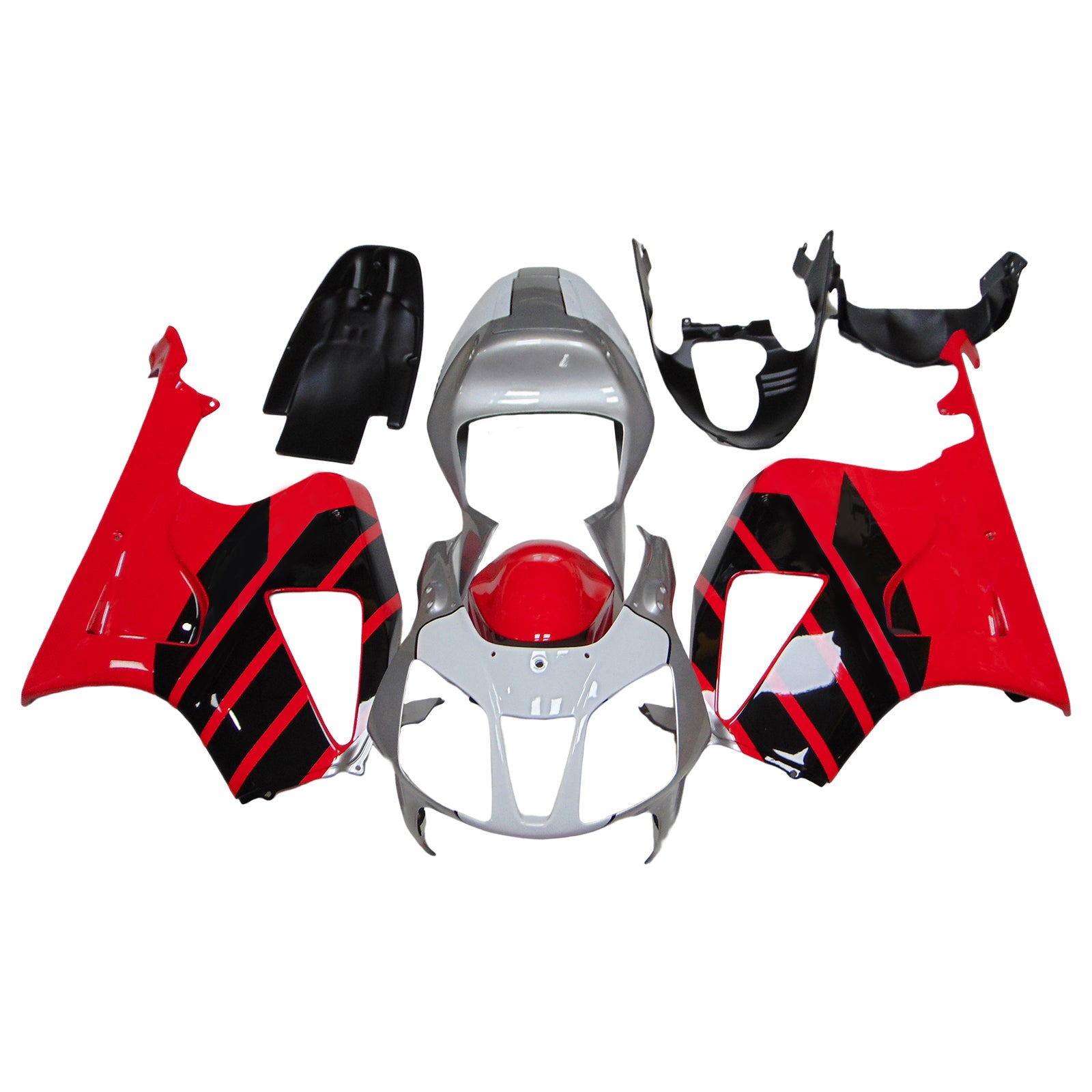 Carénage Amotopart rouge pour Honda VTR1000 RC51 2000-2006&Kit d'argent