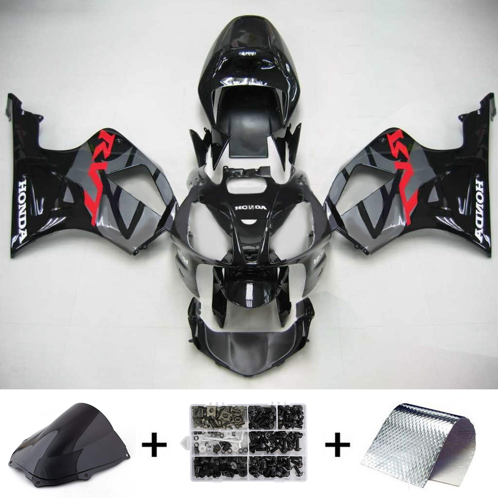 Amotopart 2000-2006 Honda VTR1000 RC51 Fairing Red&Black Kit