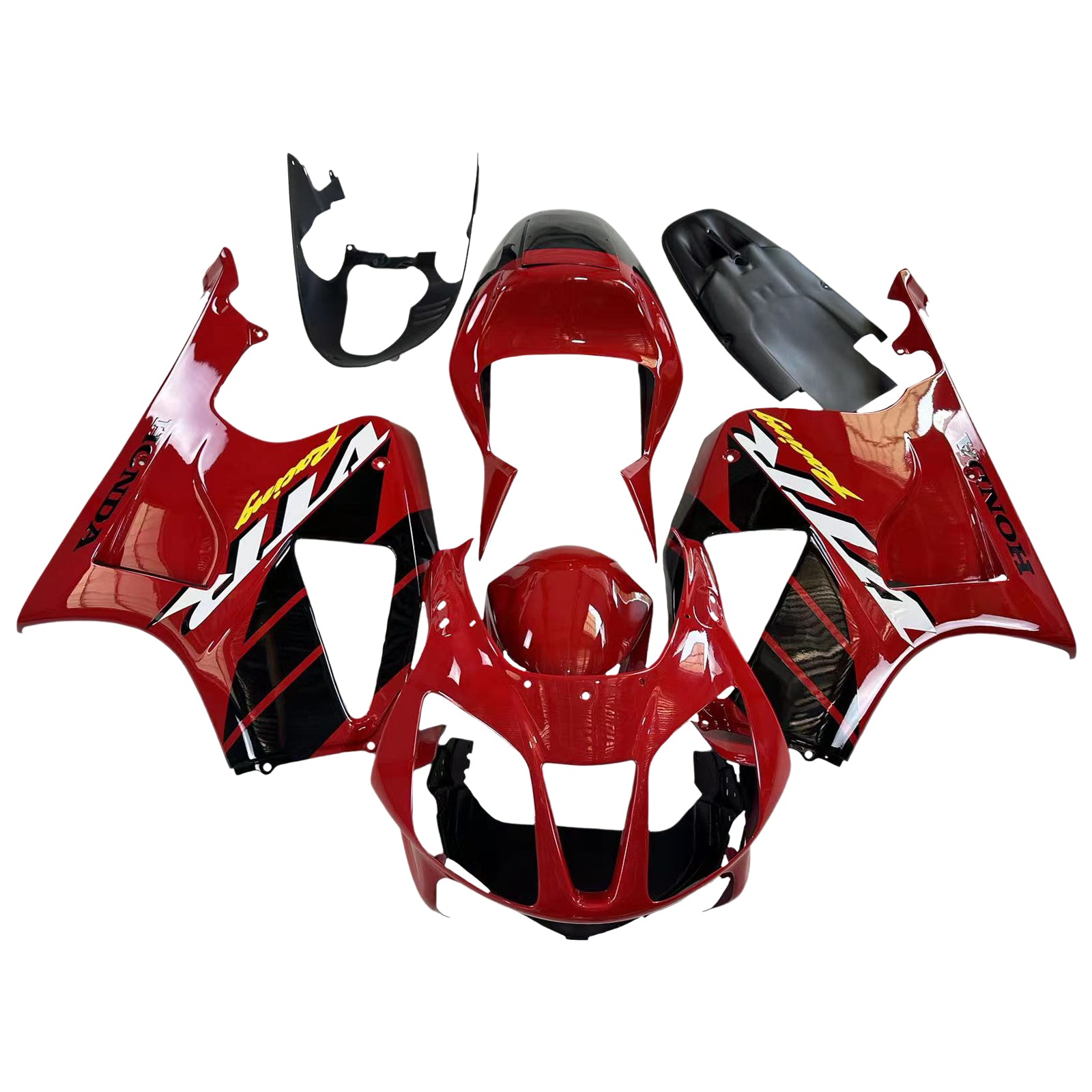 Amotopart 2000-2006 Honda VTR1000 RC51 Fairing Black&Red Kit