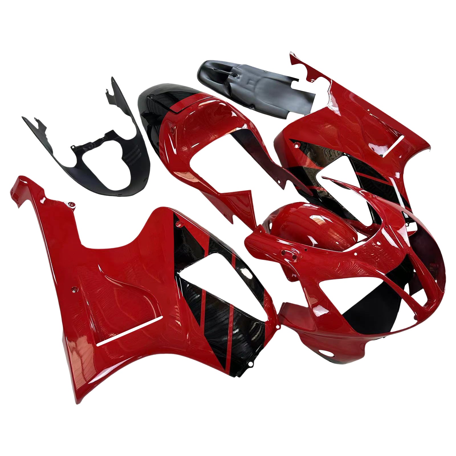 Amotopart 2000-2006 Honda VTR1000 RC51 Fairing Black & Red Kit