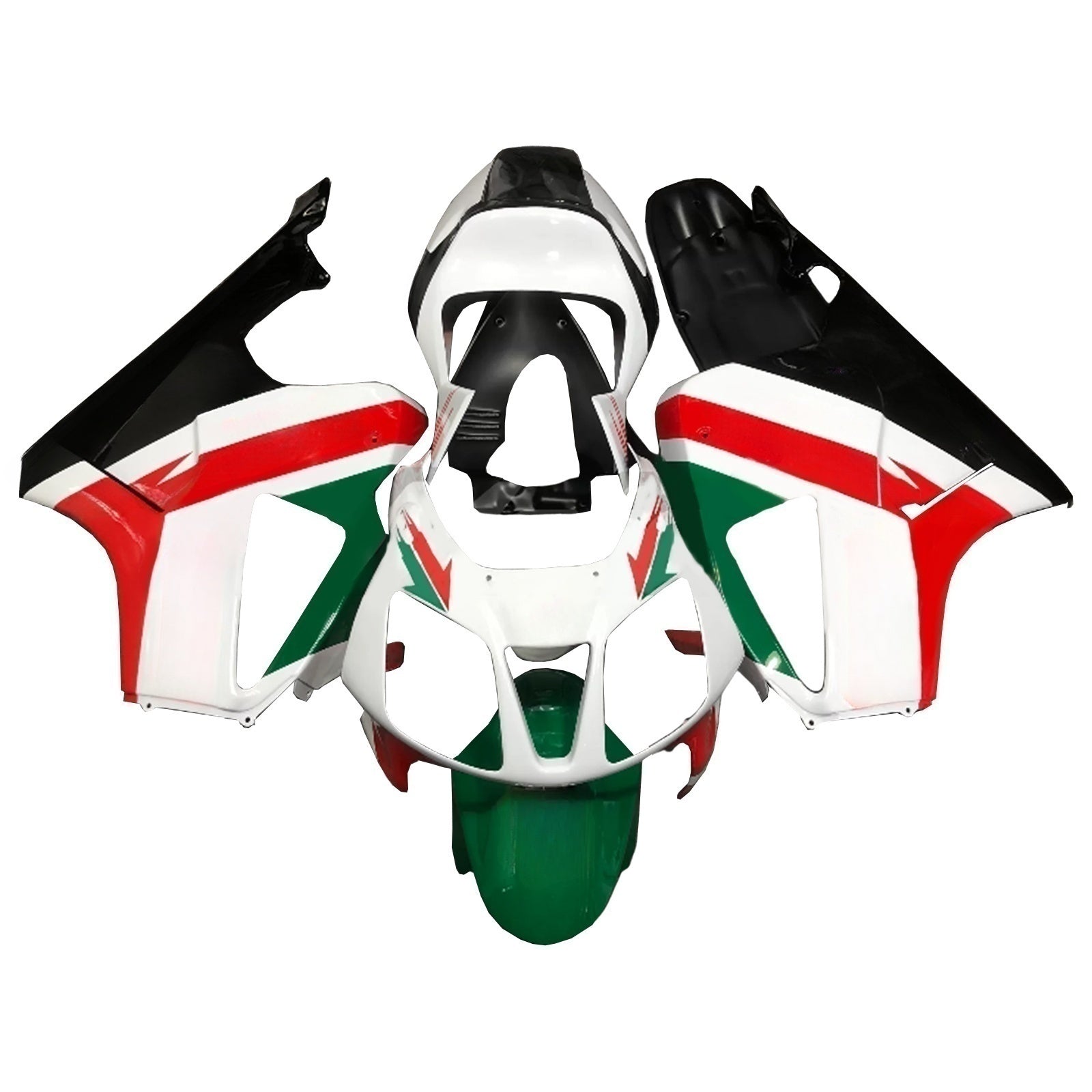 Amotopart 2000-2006 Honda VTR1000 RC51 Black White Red Green Fairing Kit
