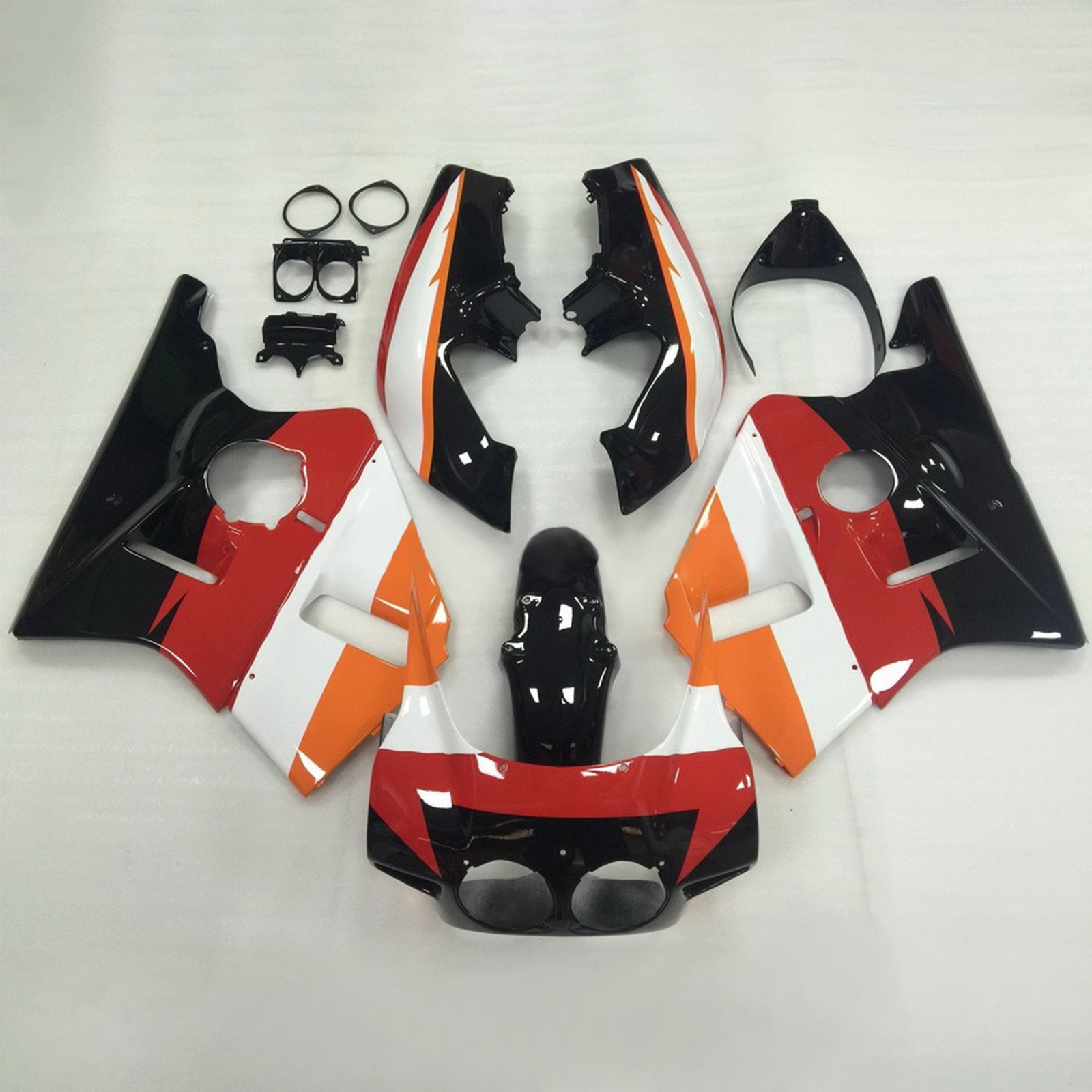 Amotopart 1987-1989 Honda CBR400RR NC23 Kit de carénage rouge et orange