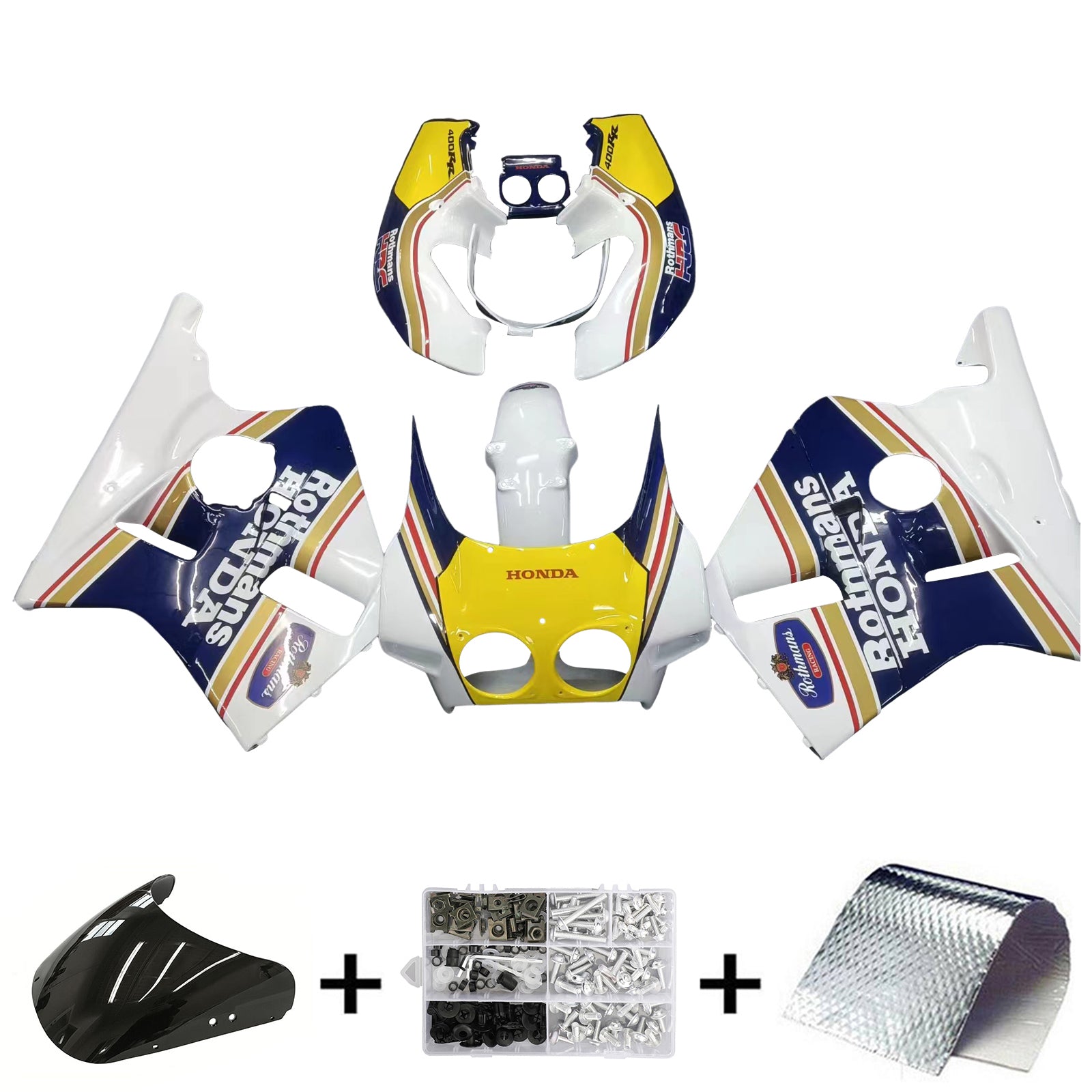 Amotopart 1987-1989 Honda CBR400RR NC23 Fairing Yellow&Blue Kit