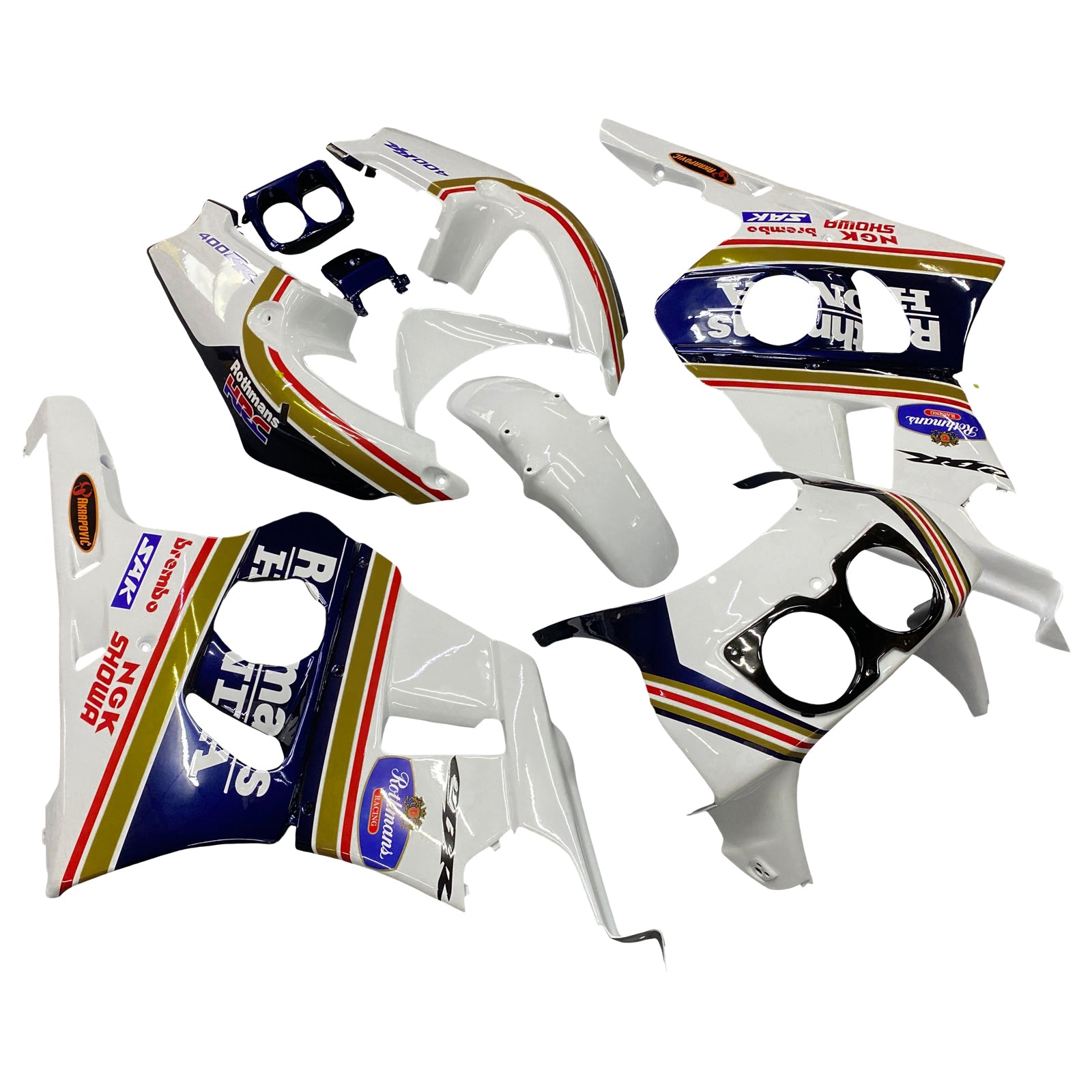 Amotopart 1990–1999 Honda CBR400RR NC29 Verkleidungsset mit gelben und blauen Streifen