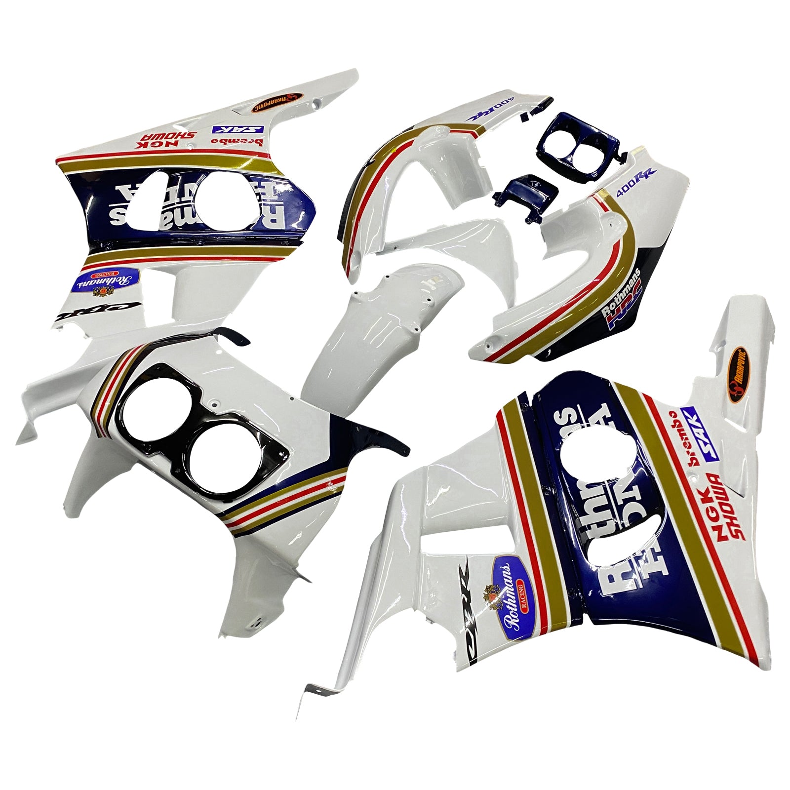 Amotopart 1990–1999 Honda CBR400RR NC29 Verkleidungsset mit gelben und blauen Streifen